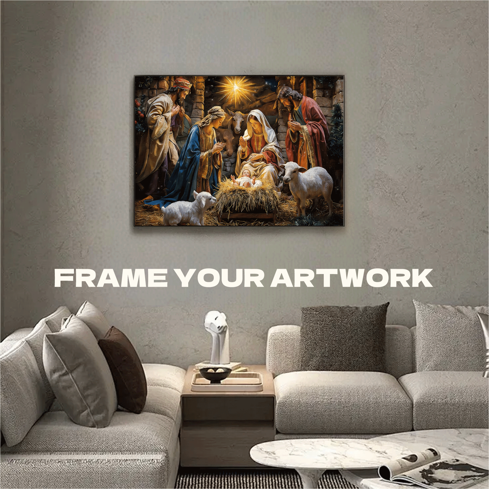 Christmas Nativity Scene 500pcs/1000pcs Jigsaw Puzzle, Scratch-Resistant, Interactive Family Game & Brain-Boosting DIY Decor, Perfect for Halloween, Christmas & New Year Gifts, Family Puzzle Game