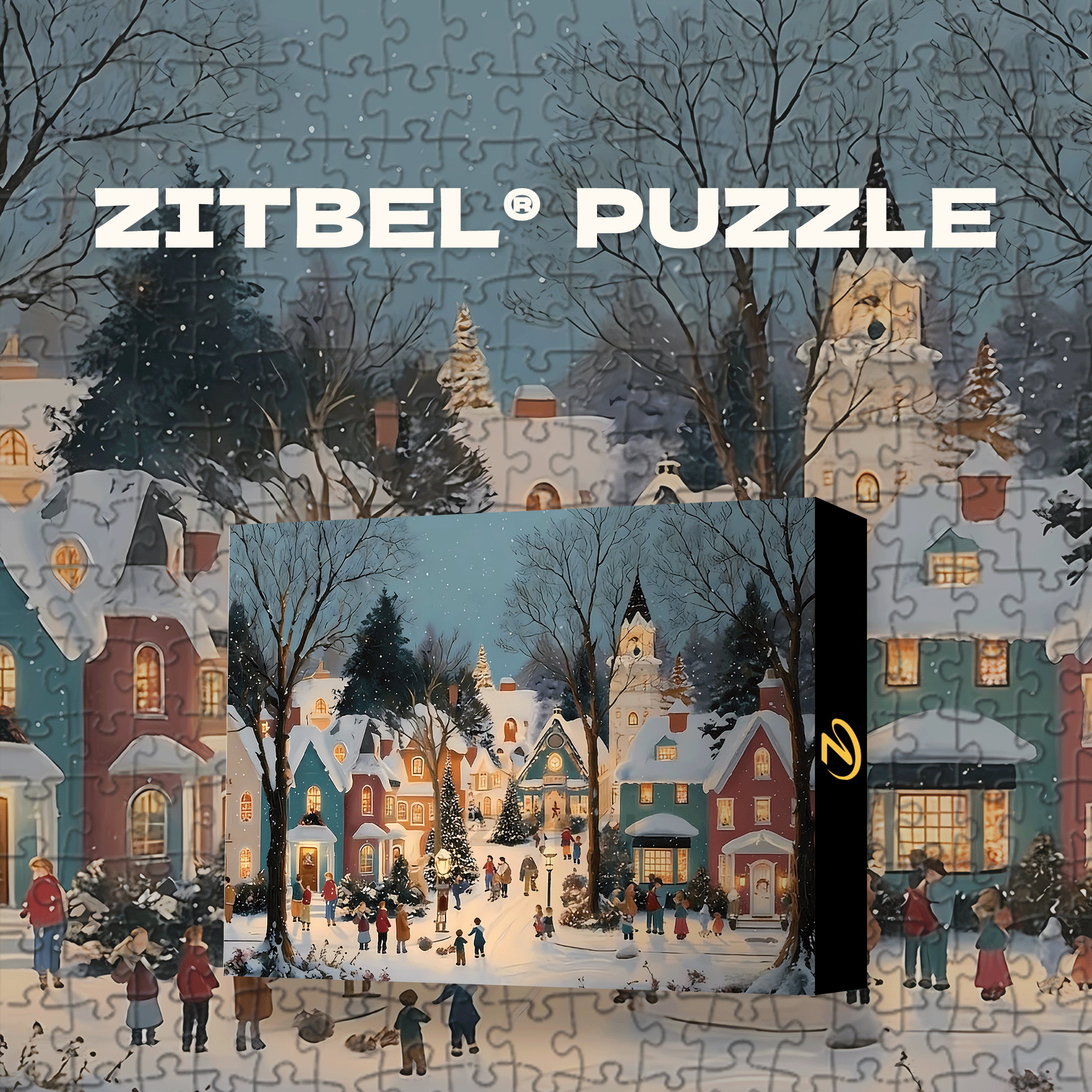 Christmas Snow Village 500pcs/1000pcs Jigsaw Puzzle, Scratch-Resistant, Interactive Family Game & Brain-Boosting DIY Decor, Perfect for Halloween, Christmas & New Year Gifts, Family Puzzle Game