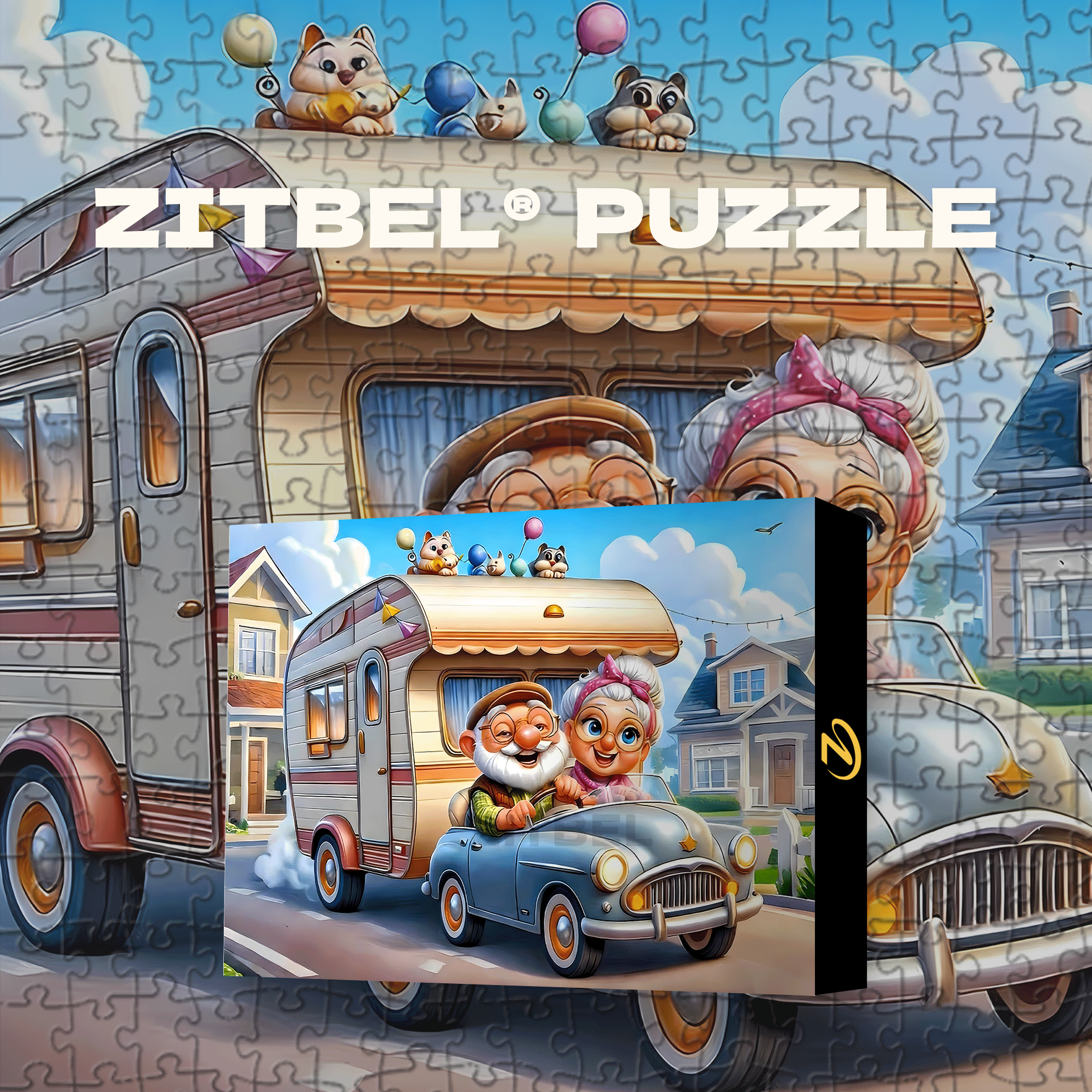 Recreational Vehicle 500pcs/1000pcs Jigsaw Puzzle, Scratch-Resistant, Interactive Family Game & Brain-Boosting DIY Decor, Perfect for Halloween, Christmas & New Year Gifts, Family Puzzle Game