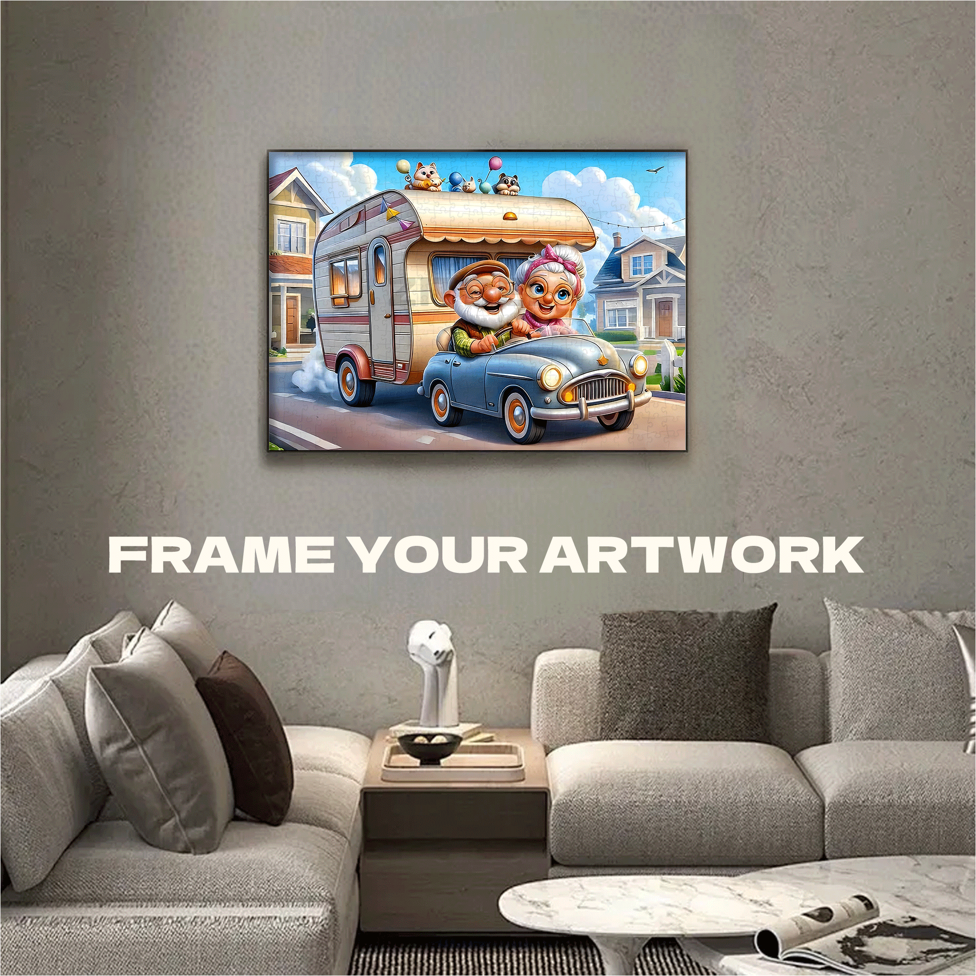 Recreational Vehicle 500pcs/1000pcs Jigsaw Puzzle, Scratch-Resistant, Interactive Family Game & Brain-Boosting DIY Decor, Perfect for Halloween, Christmas & New Year Gifts, Family Puzzle Game