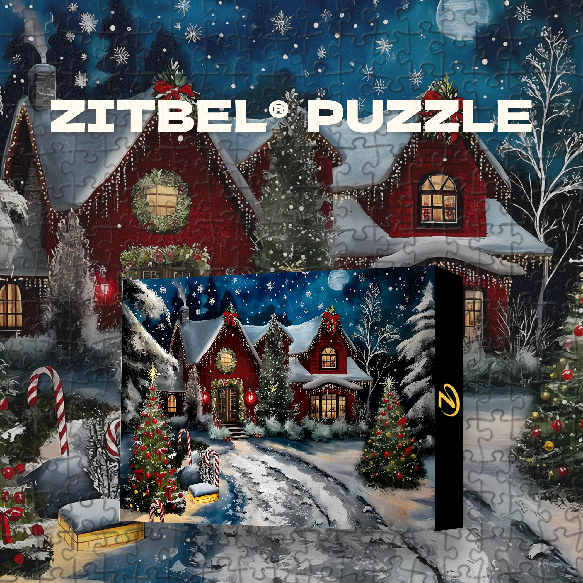 Silent Christmas Night 500pcs/1000pcs Jigsaw Puzzle, Scratch-Resistant, Interactive Family Game & Brain-Boosting DIY Decor, Perfect for Halloween, Christmas & New Year Gifts, Family Puzzle Game