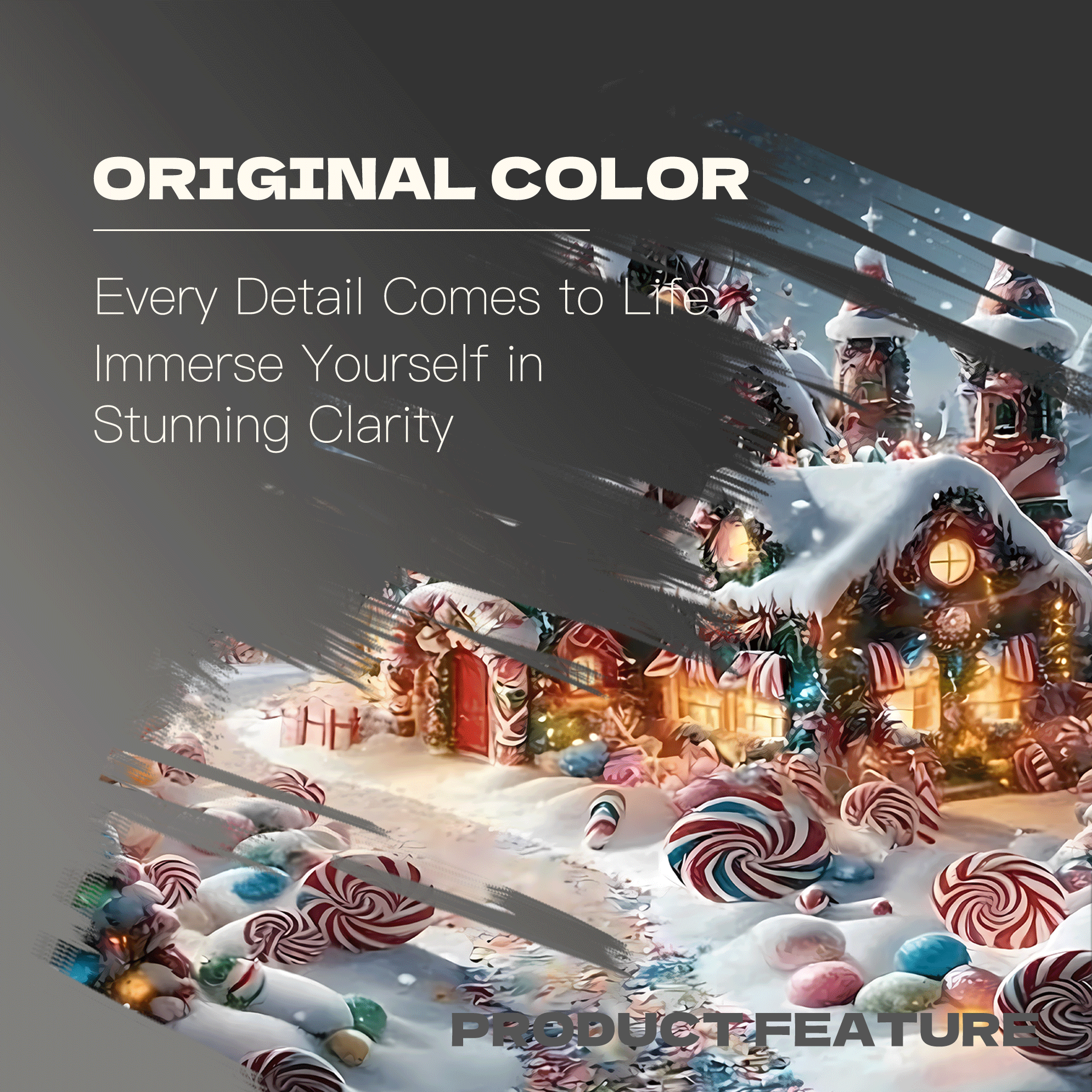 Snowy Christmas Candy Castle 500pcs/1000pcs Jigsaw Puzzle, Scratch-Resistant, Interactive Family Game & Brain-Boosting DIY Decor, Perfect for Halloween, Christmas & New Year Gifts, Family Puzzle Game