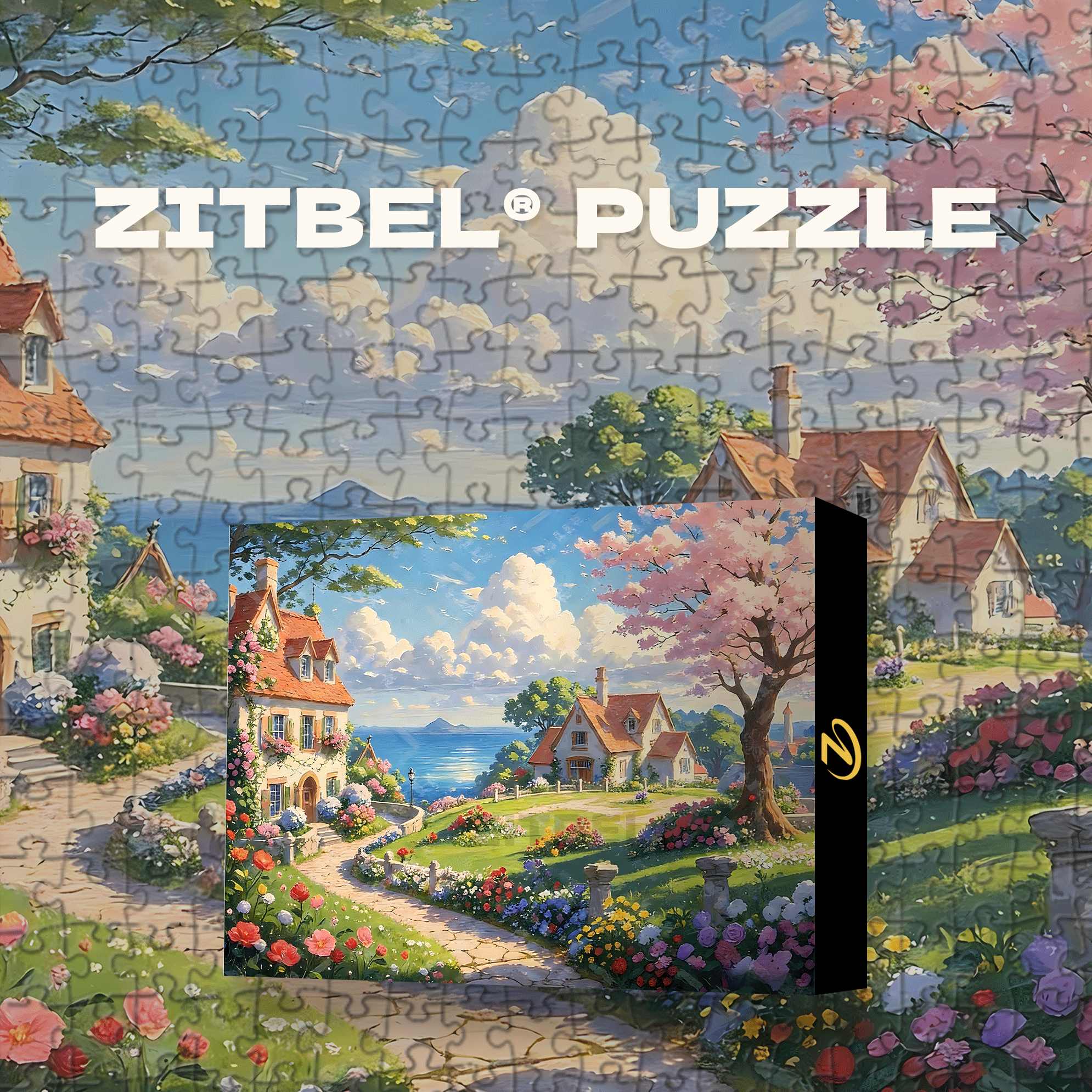 Spring Melody 500pcs/1000pcs Jigsaw Puzzle, Scratch-Resistant, Interactive Family Game & Brain-Boosting DIY Decor, Perfect for Halloween, Christmas & New Year Gifts, Family Puzzle Game