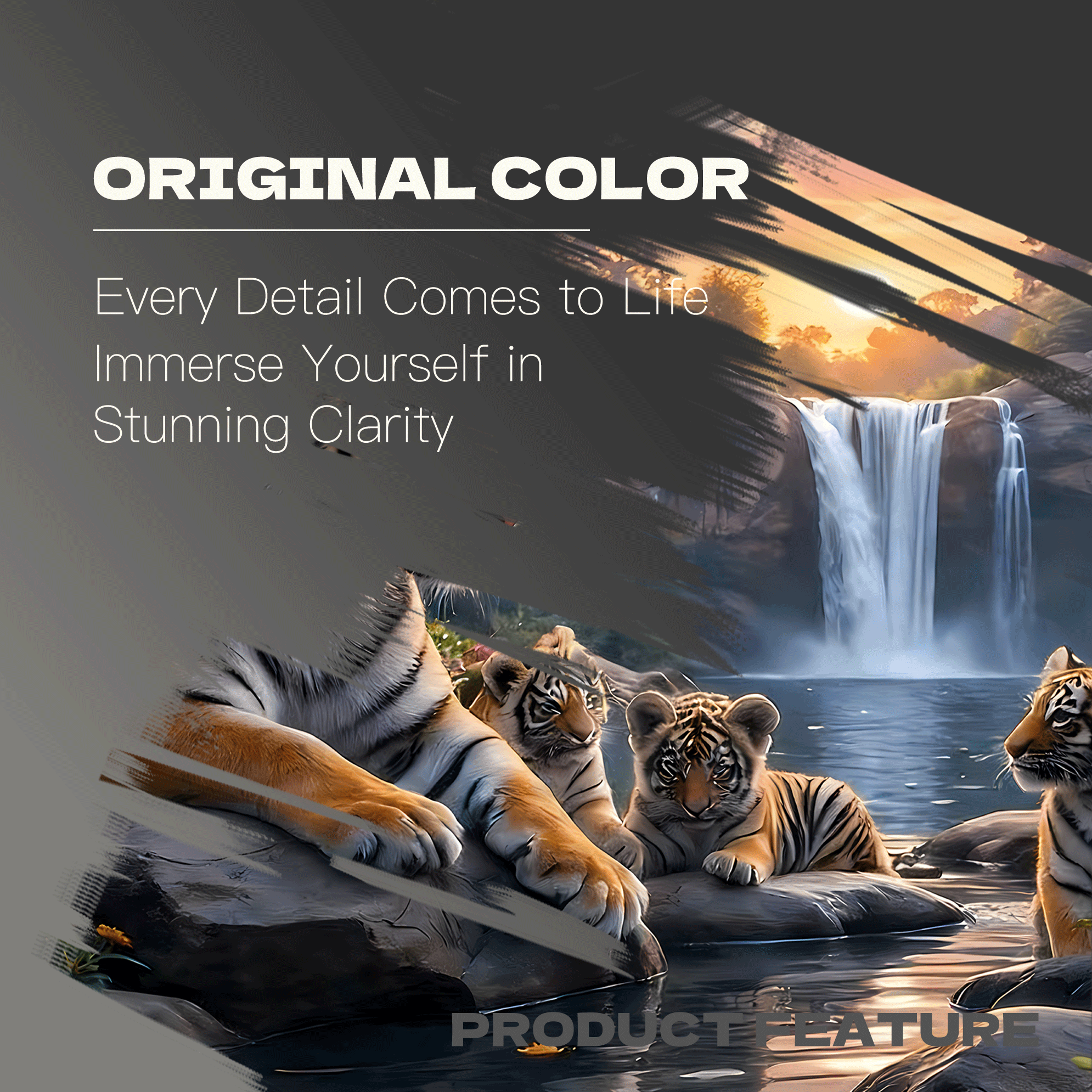 Tiger Paradise 500pcs/1000pcs Jigsaw Puzzle, Scratch-Resistant, Interactive Family Game & Brain-Boosting DIY Decor, Perfect for Halloween, Christmas & New Year Gifts, Family Puzzle Game