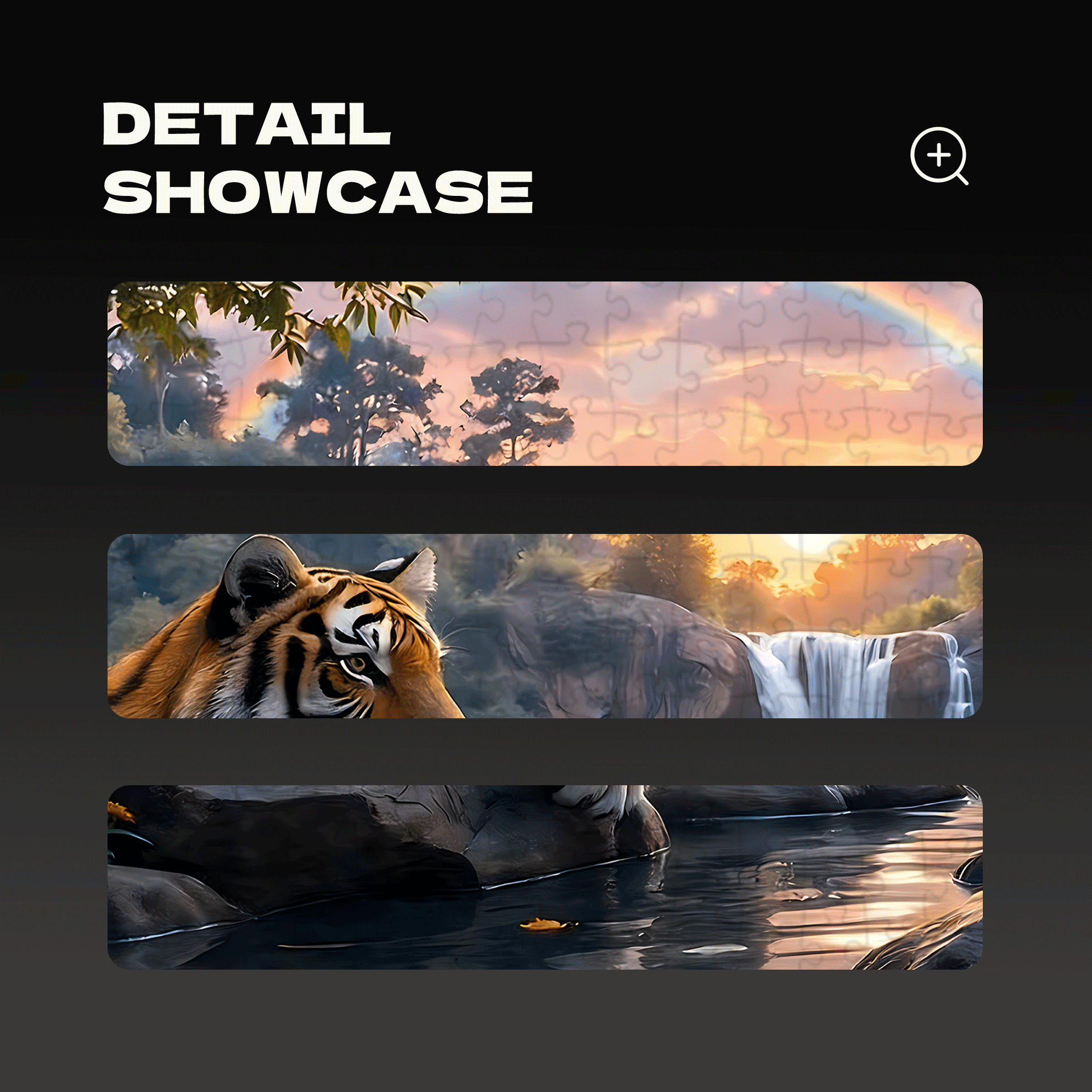 Tiger Paradise 500pcs/1000pcs Jigsaw Puzzle, Scratch-Resistant, Interactive Family Game & Brain-Boosting DIY Decor, Perfect for Halloween, Christmas & New Year Gifts, Family Puzzle Game
