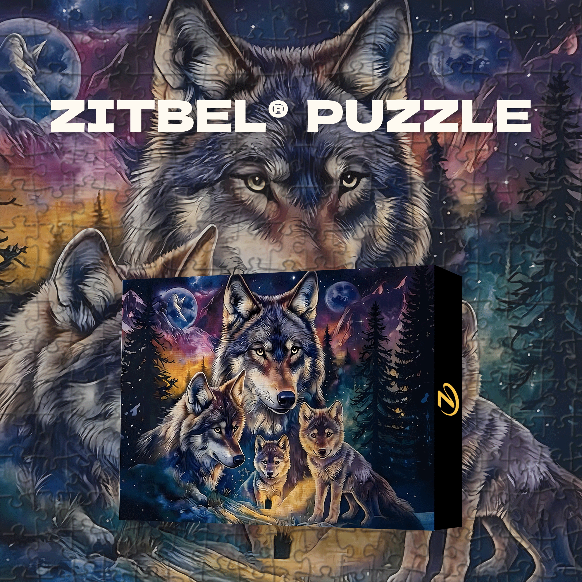Timberwolves 500pcs/1000pcs Jigsaw Puzzle, Scratch-Resistant, Interactive Family Game & Brain-Boosting DIY Decor, Perfect for Halloween, Christmas & New Year Gifts, Family Puzzle Game