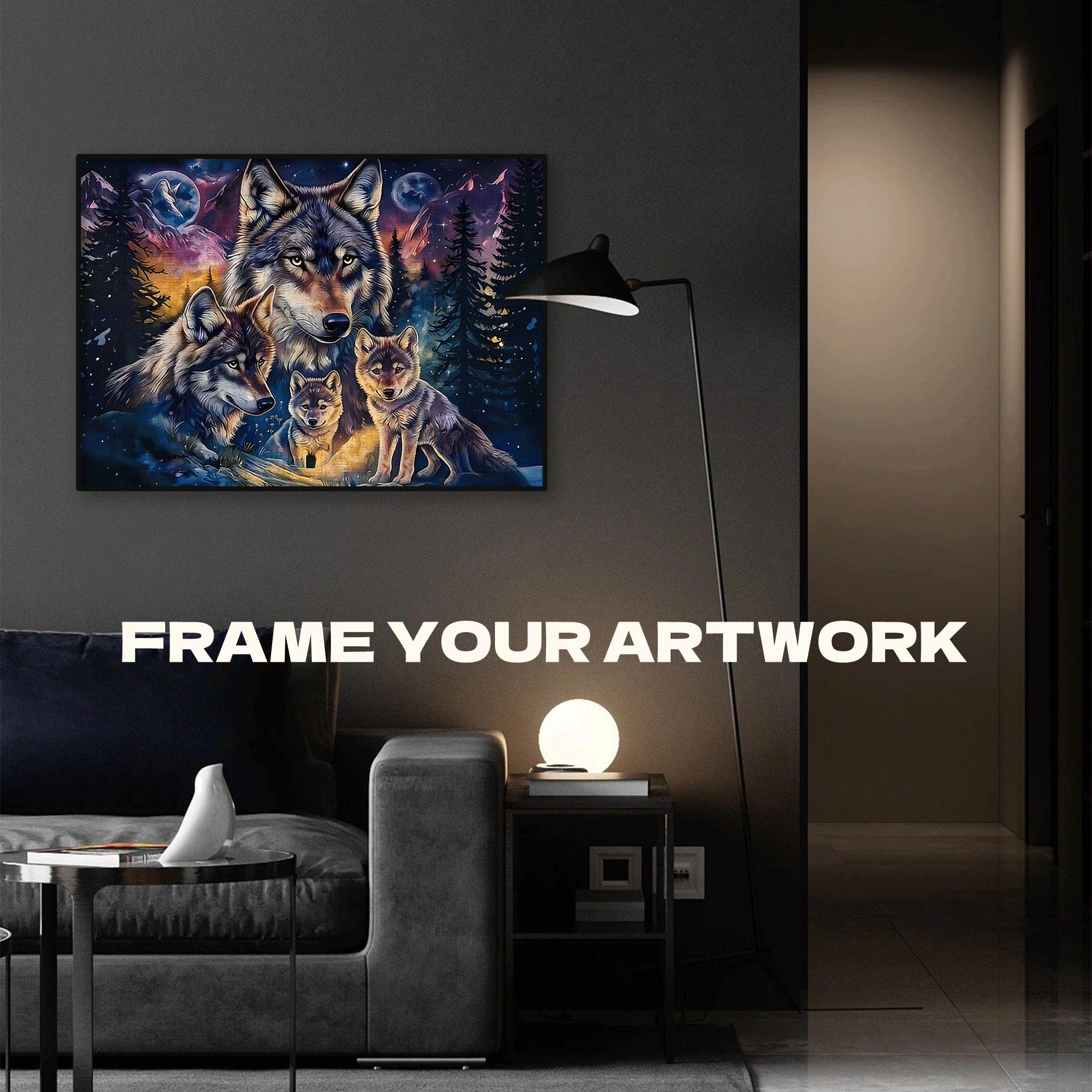 Timberwolves 500pcs/1000pcs Jigsaw Puzzle, Scratch-Resistant, Interactive Family Game & Brain-Boosting DIY Decor, Perfect for Halloween, Christmas & New Year Gifts, Family Puzzle Game