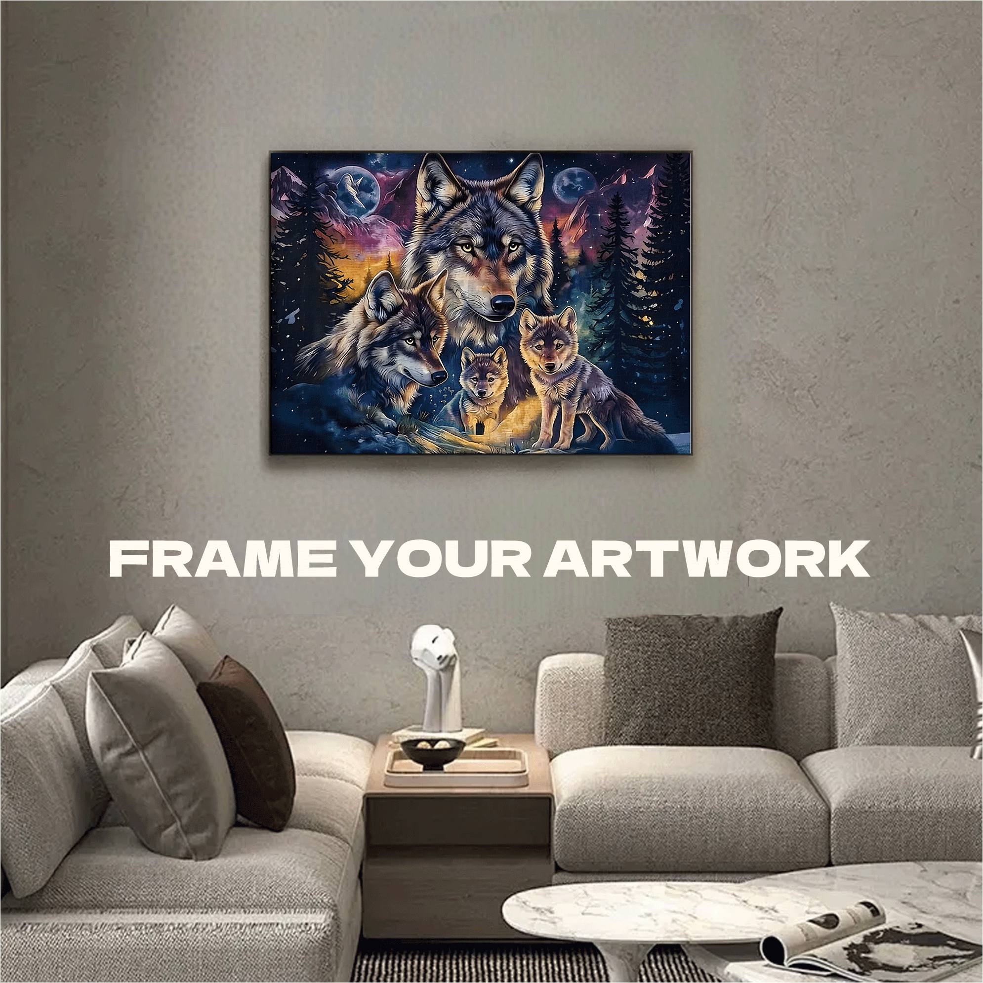 Timberwolves 500pcs/1000pcs Jigsaw Puzzle, Scratch-Resistant, Interactive Family Game & Brain-Boosting DIY Decor, Perfect for Halloween, Christmas & New Year Gifts, Family Puzzle Game
