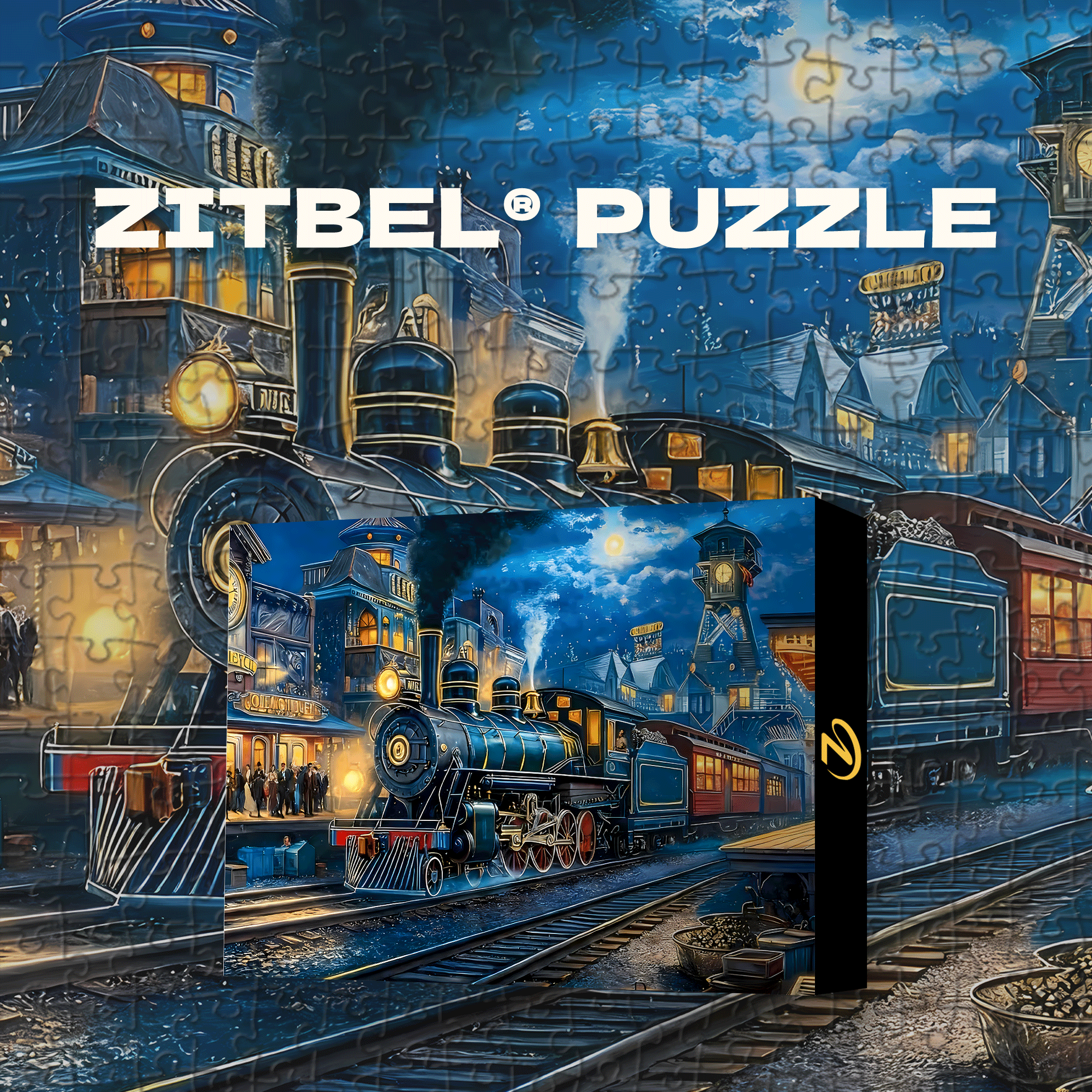 Train Station 500pcs/1000pcs Jigsaw Puzzle, Scratch-Resistant, Interactive Family Game & Brain-Boosting DIY Decor, Perfect for Halloween, Christmas & New Year Gifts, Family Puzzle Game