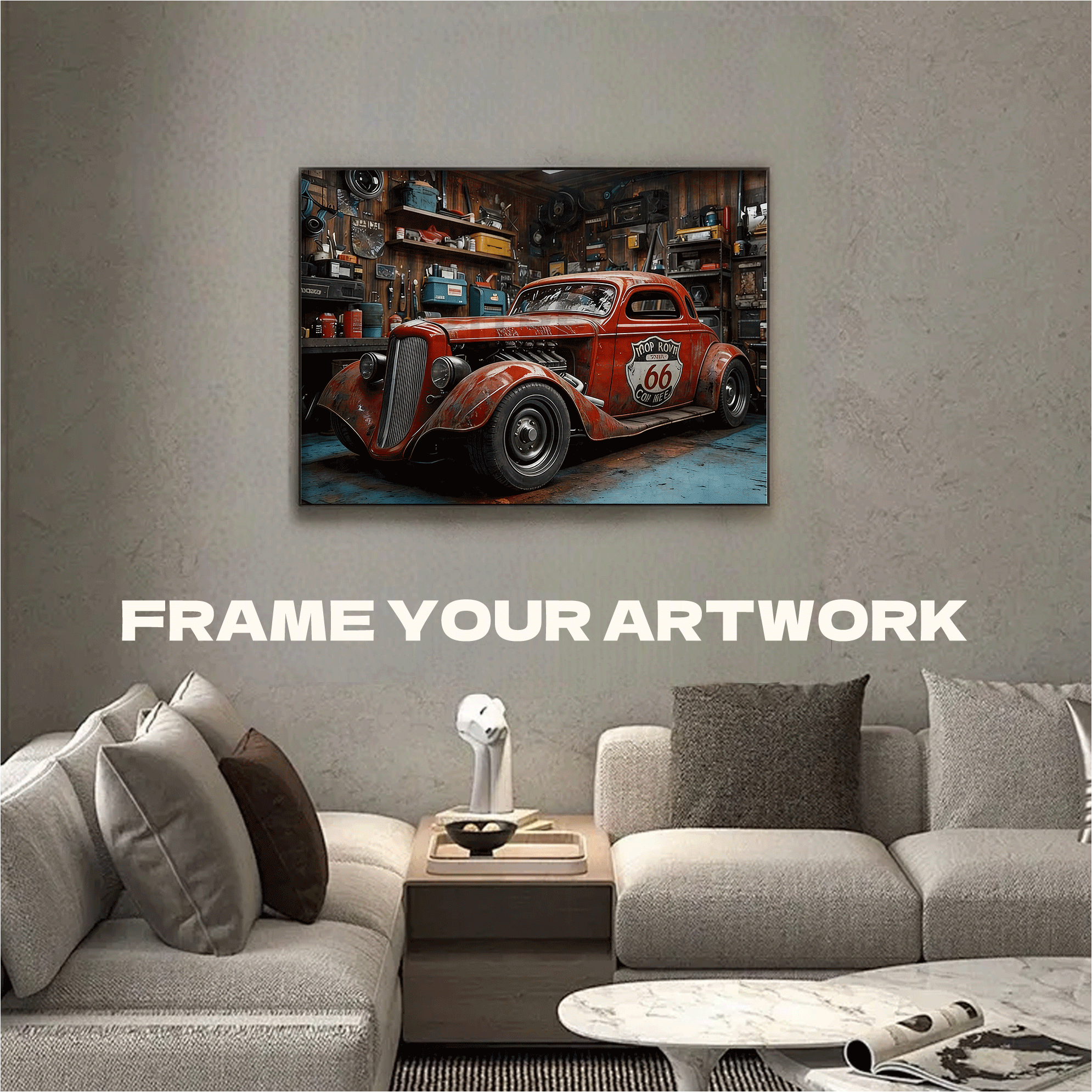 Vintage Garage 500pcs/1000pcs Jigsaw Puzzle, Scratch-Resistant, Interactive Family Game & Brain-Boosting DIY Decor, Perfect for Halloween, Christmas & New Year Gifts, Family Puzzle Game