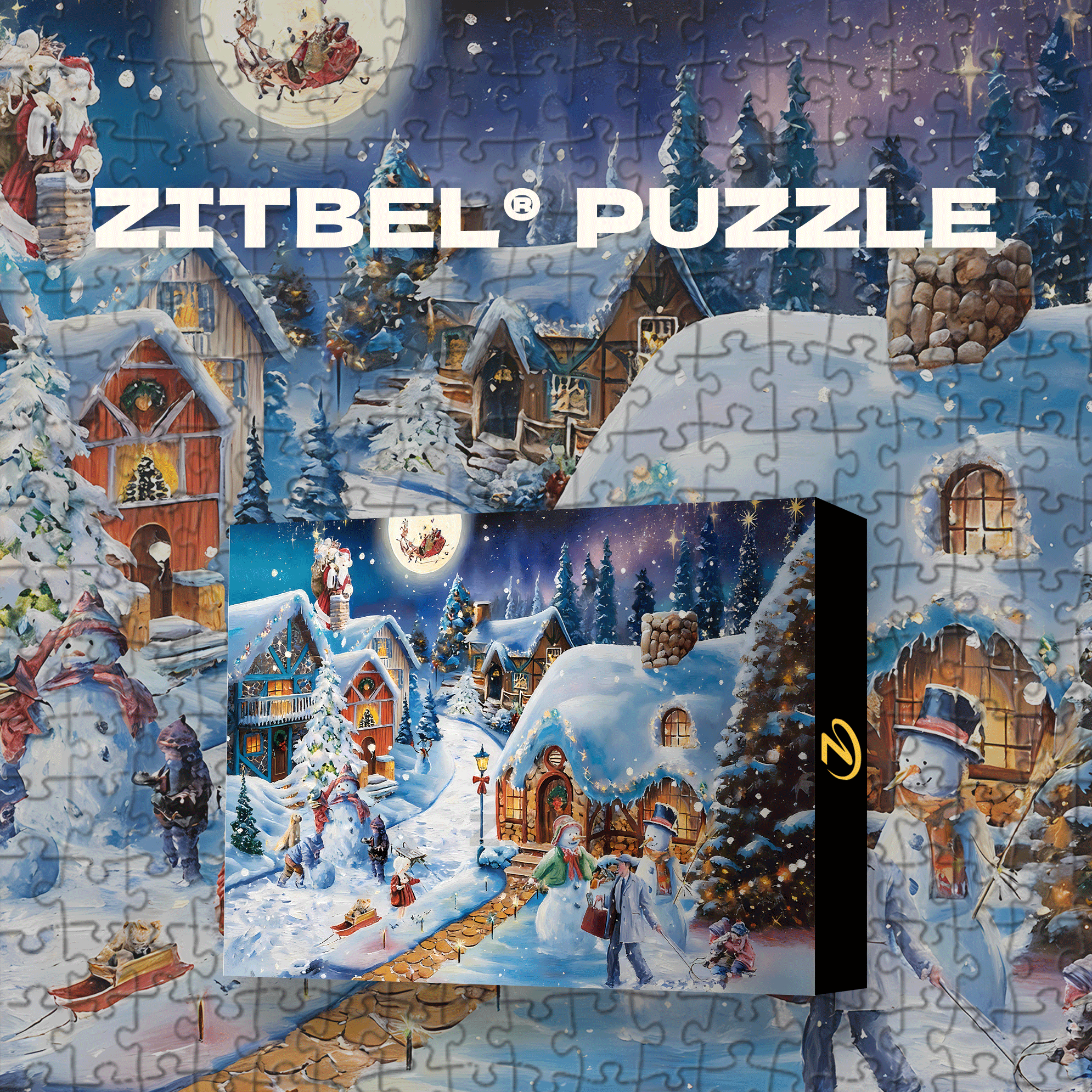 Warm Christmas Eve 500pcs/1000pcs Jigsaw Puzzle, Scratch-Resistant, Interactive Family Game & Brain-Boosting DIY Decor, Perfect for Halloween, Christmas & New Year Gifts, Family Puzzle Game