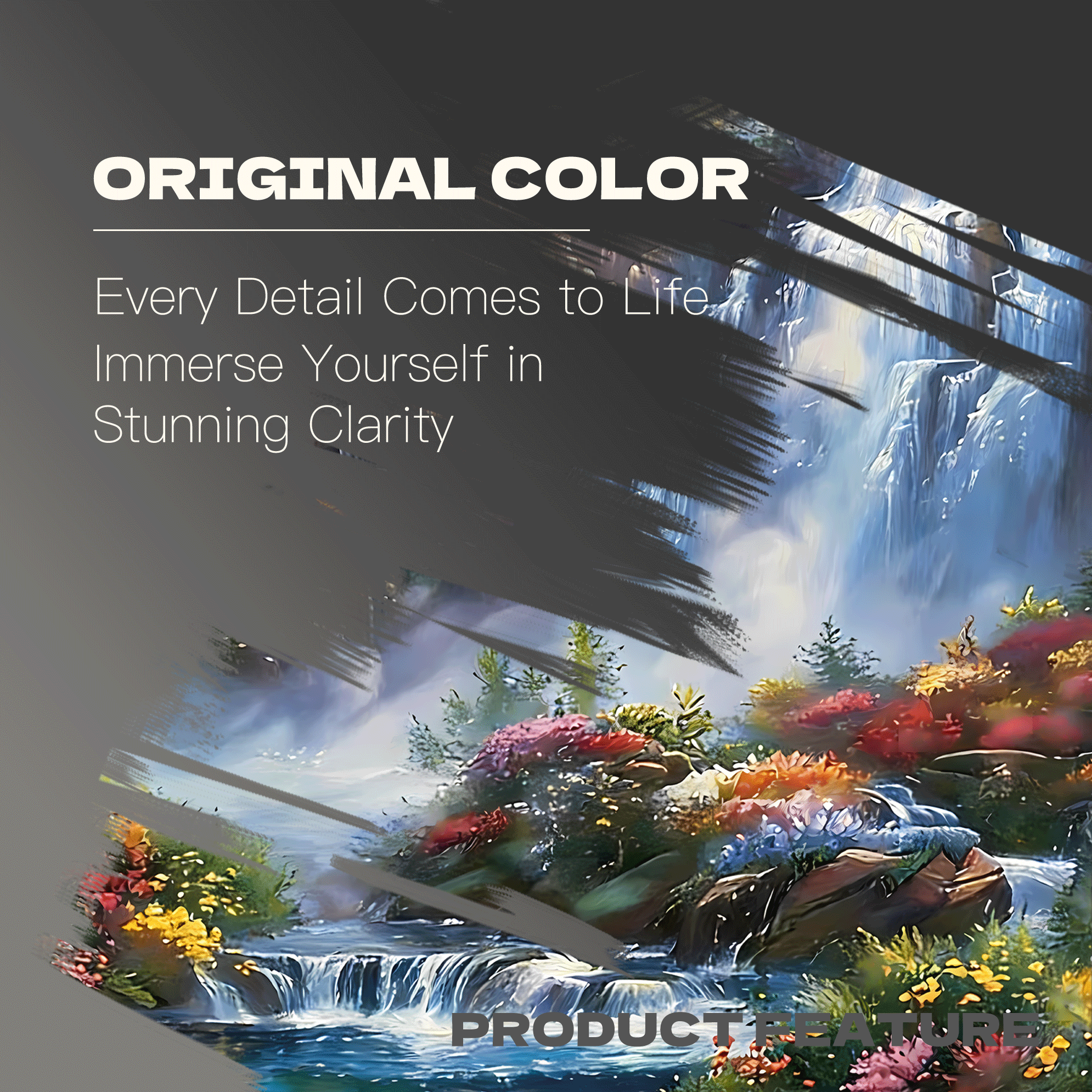 Waterfall and Floral 500pcs/1000pcs Jigsaw Puzzle, Scratch-Resistant, Interactive Family Game & Brain-Boosting DIY Decor, Perfect for Halloween, Christmas & New Year Gifts, Family Puzzle Game