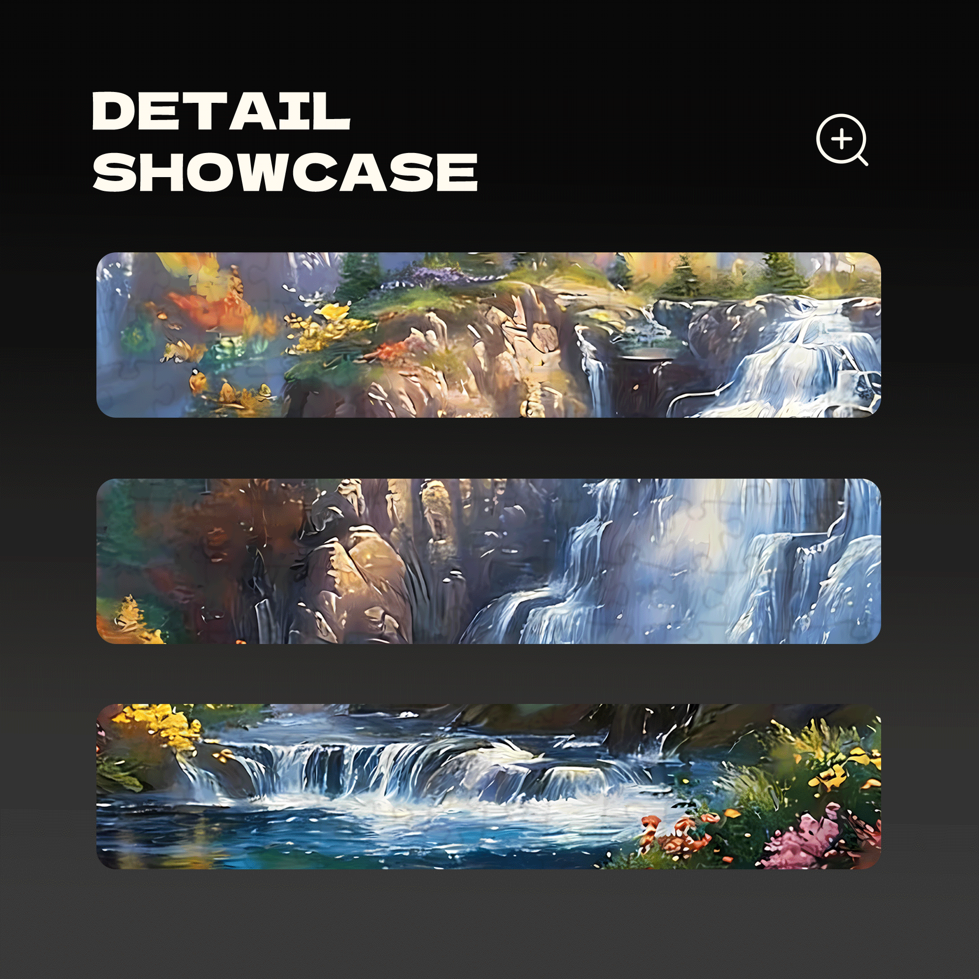 Waterfall and Floral 500pcs/1000pcs Jigsaw Puzzle, Scratch-Resistant, Interactive Family Game & Brain-Boosting DIY Decor, Perfect for Halloween, Christmas & New Year Gifts, Family Puzzle Game
