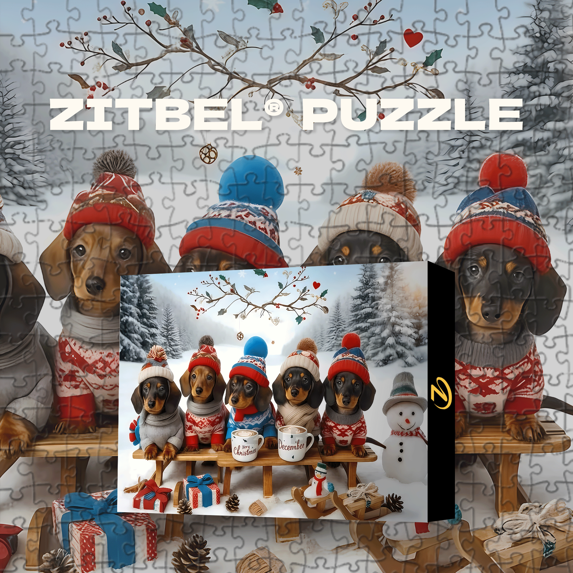 Winter Hats & Scarves 500pcs/1000pcs Jigsaw Puzzle, Scratch-Resistant, Interactive Family Game & Brain-Boosting DIY Decor, Perfect for Halloween, Christmas & New Year Gifts, Family Puzzle Game