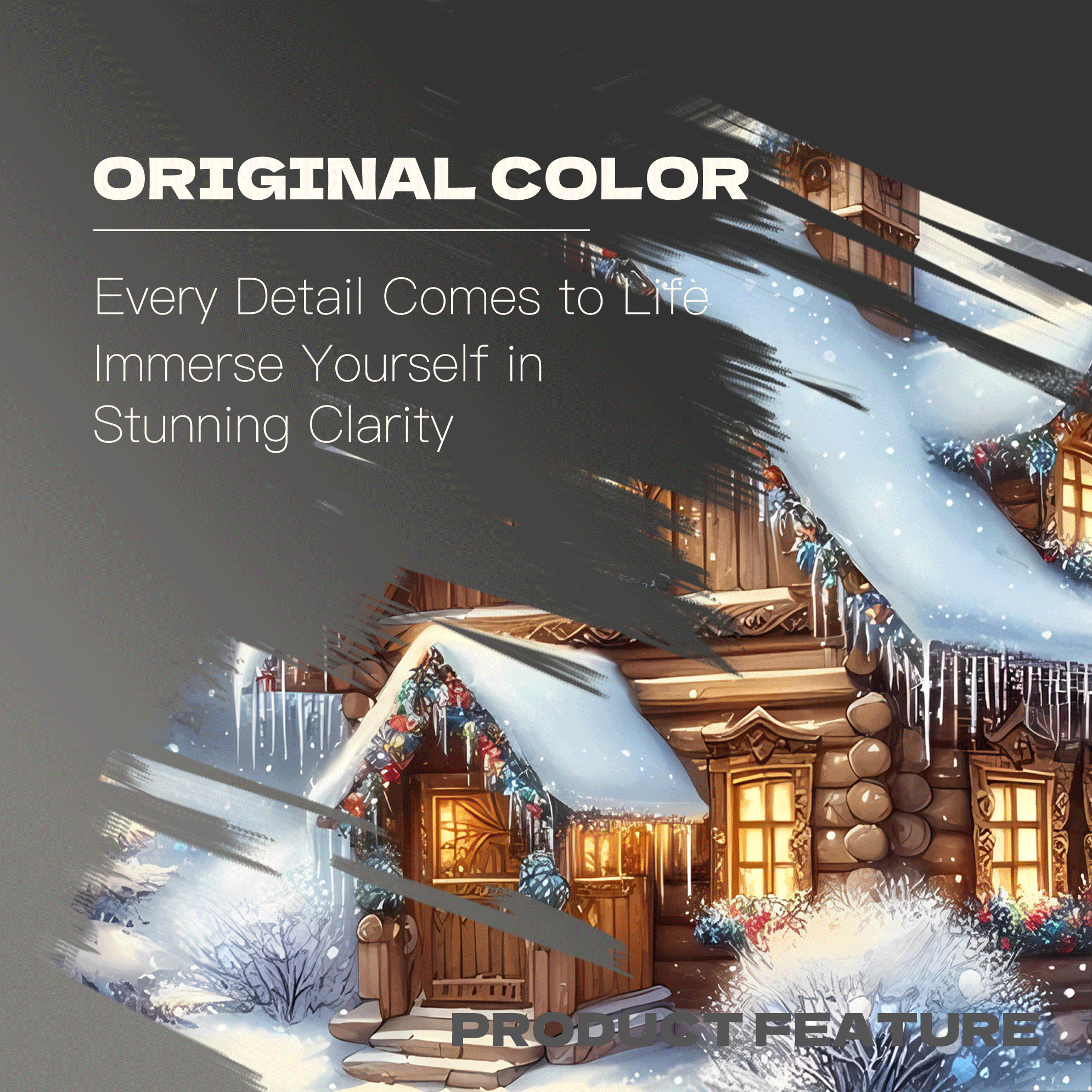 Wooden Cabin In The Forest Snow 500pcs/1000pcs Jigsaw Puzzle, Scratch-Resistant, Interactive Family Game & Brain-Boosting DIY Decor, Perfect for Halloween, Christmas & New Year Gifts, Family Puzzle Game