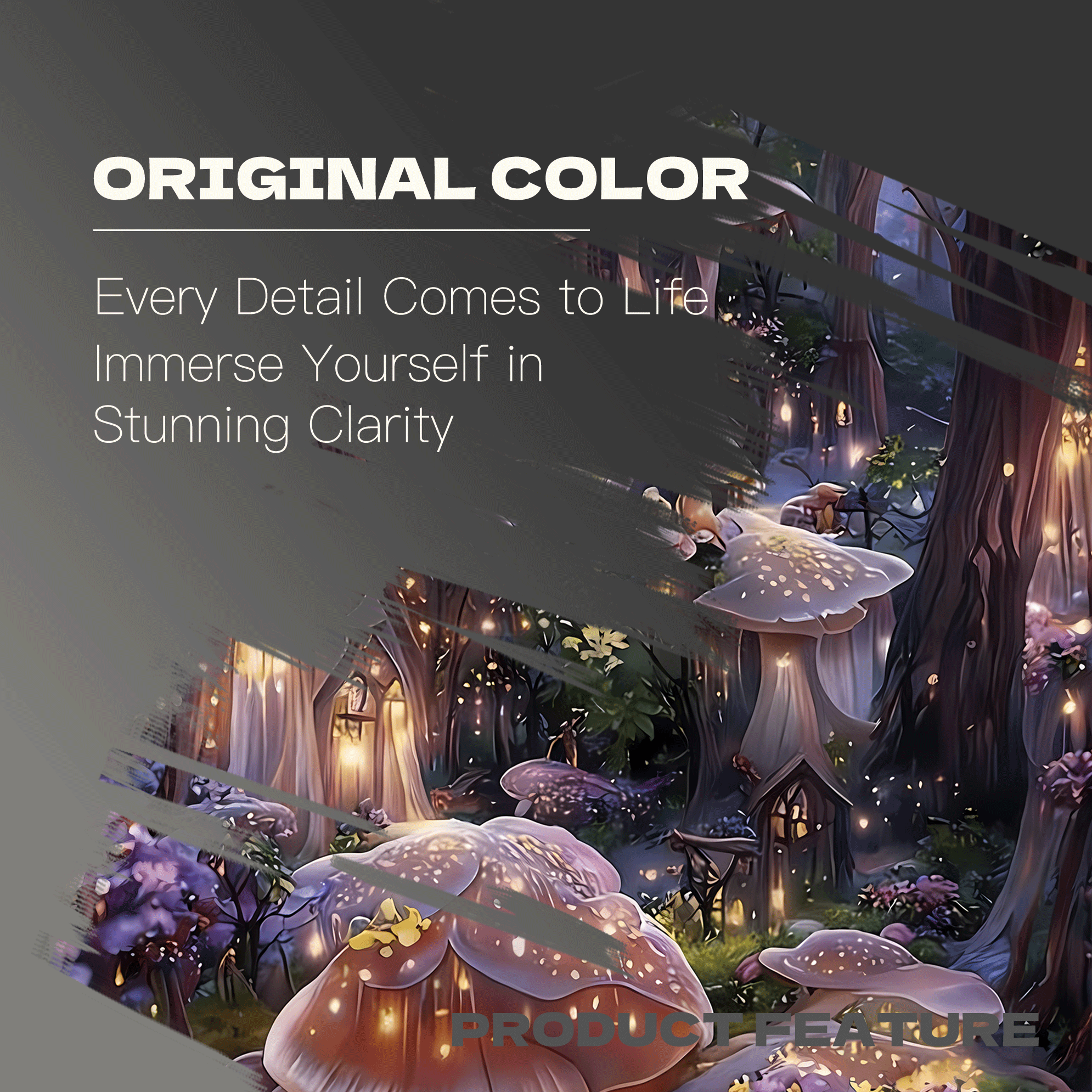 A Forest Pink Glowing Mushroom House 500pcs/1000pcs Jigsaw Puzzle, Scratch-Resistant, Interactive Family Game & Brain-Boosting DIY Decor, Perfect for Halloween, Christmas & New Year Gifts, Family Puzzle Game