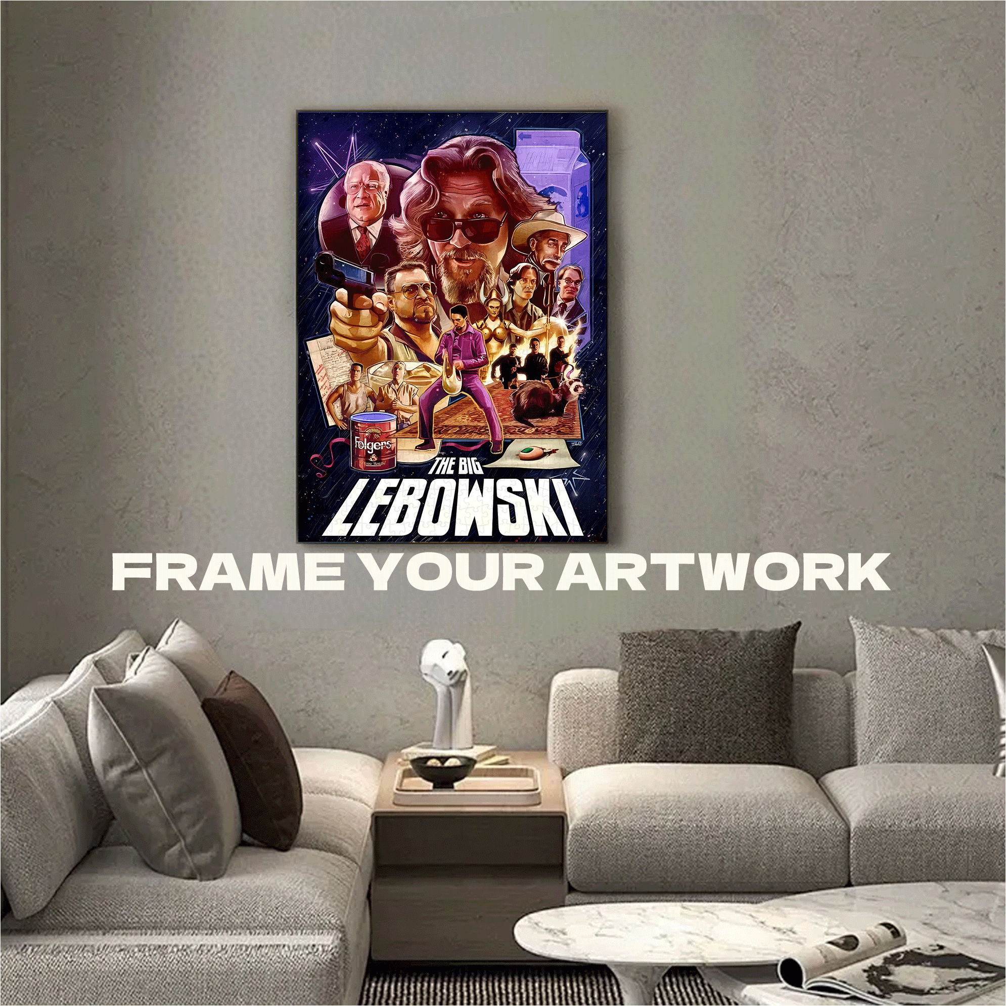 Lebowski 500pcs/1000pcs Jigsaw Puzzle, Scratch-Resistant, Interactive Family Game & Brain-Boosting DIY Decor, Perfect for Halloween, Christmas & New Year Gifts, Family Puzzle Game