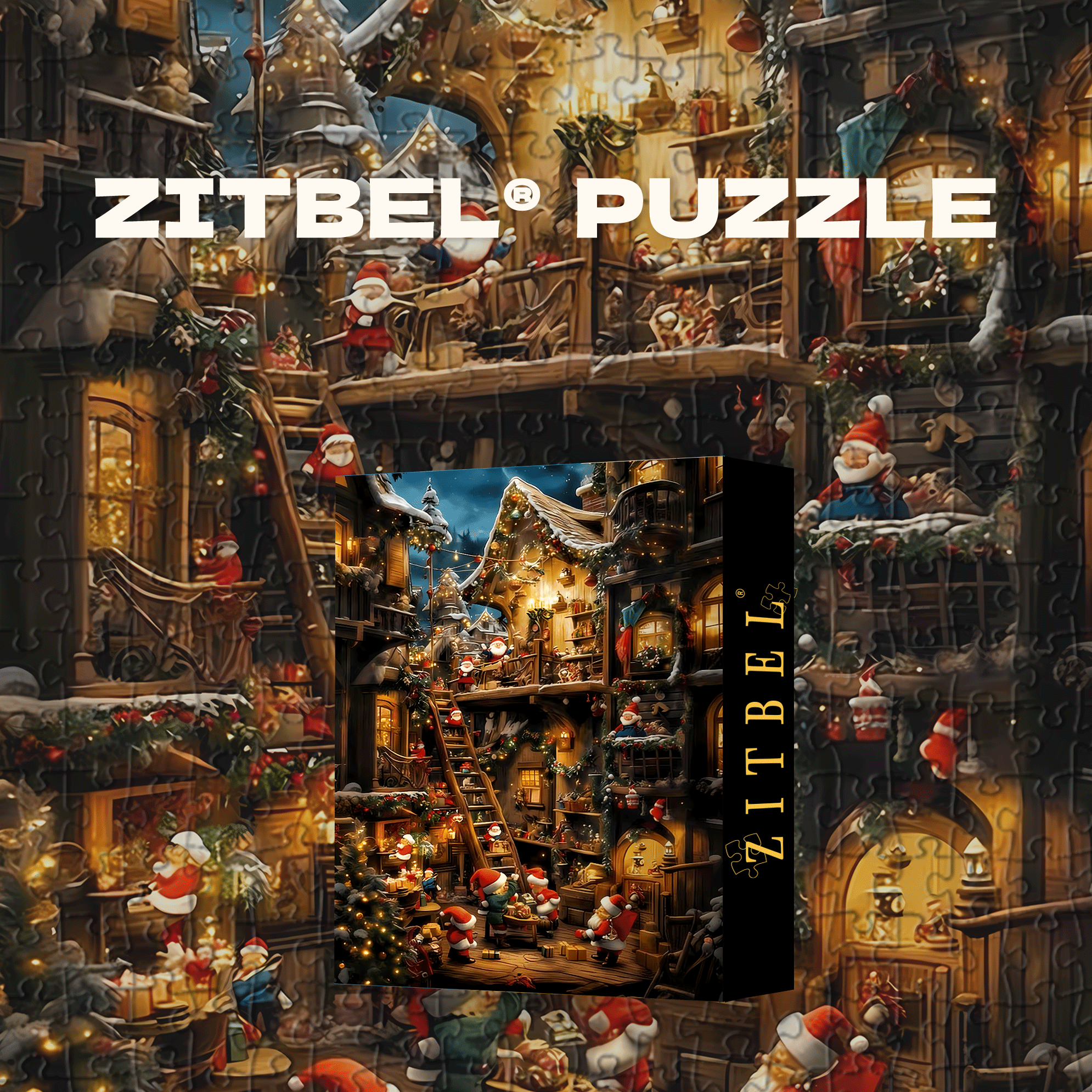 Santa Claus & Snowy Houses 500pcs/1000pcs Jigsaw Puzzle, Scratch-Resistant, Interactive Family Game & Brain-Boosting DIY Decor, Perfect for Halloween, Christmas & New Year Gifts, Family Puzzle Game