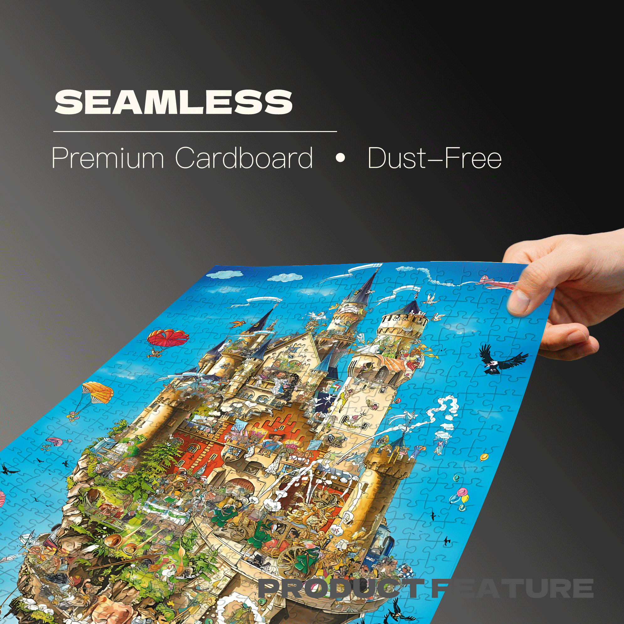Sky Castle 500pcs/1000pcs Jigsaw Puzzle, Scratch-Resistant, Interactive Family Game & Brain-Boosting DIY Decor, Perfect for Halloween, Christmas & New Year Gifts, Family Puzzle Game