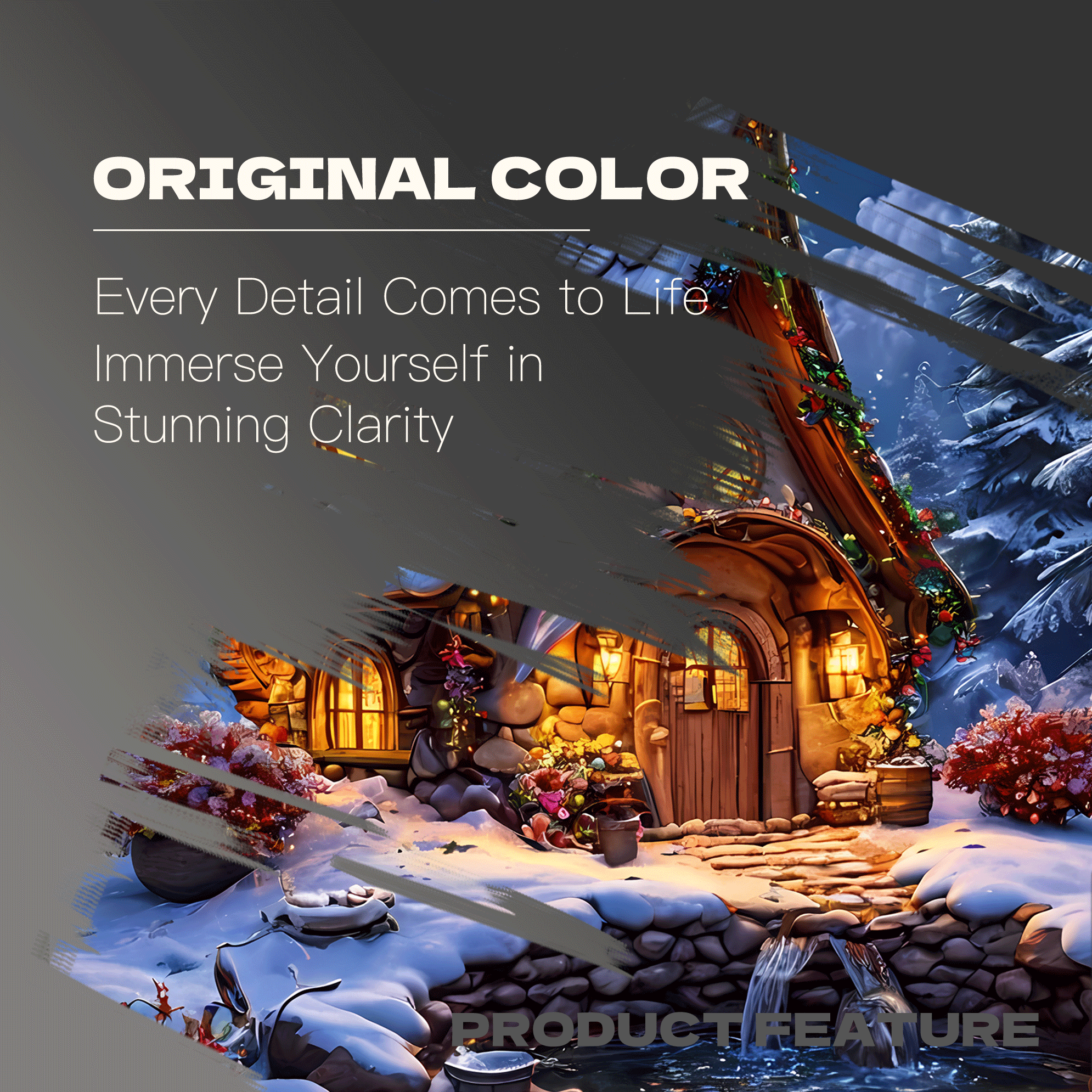 Snow-covered House Under The Moonlight 500pcs/1000pcs Jigsaw Puzzle, Scratch-Resistant, Interactive Family Game & Brain-Boosting DIY Decor, Perfect for Halloween, Christmas & New Year Gifts, Family Puzzle Game