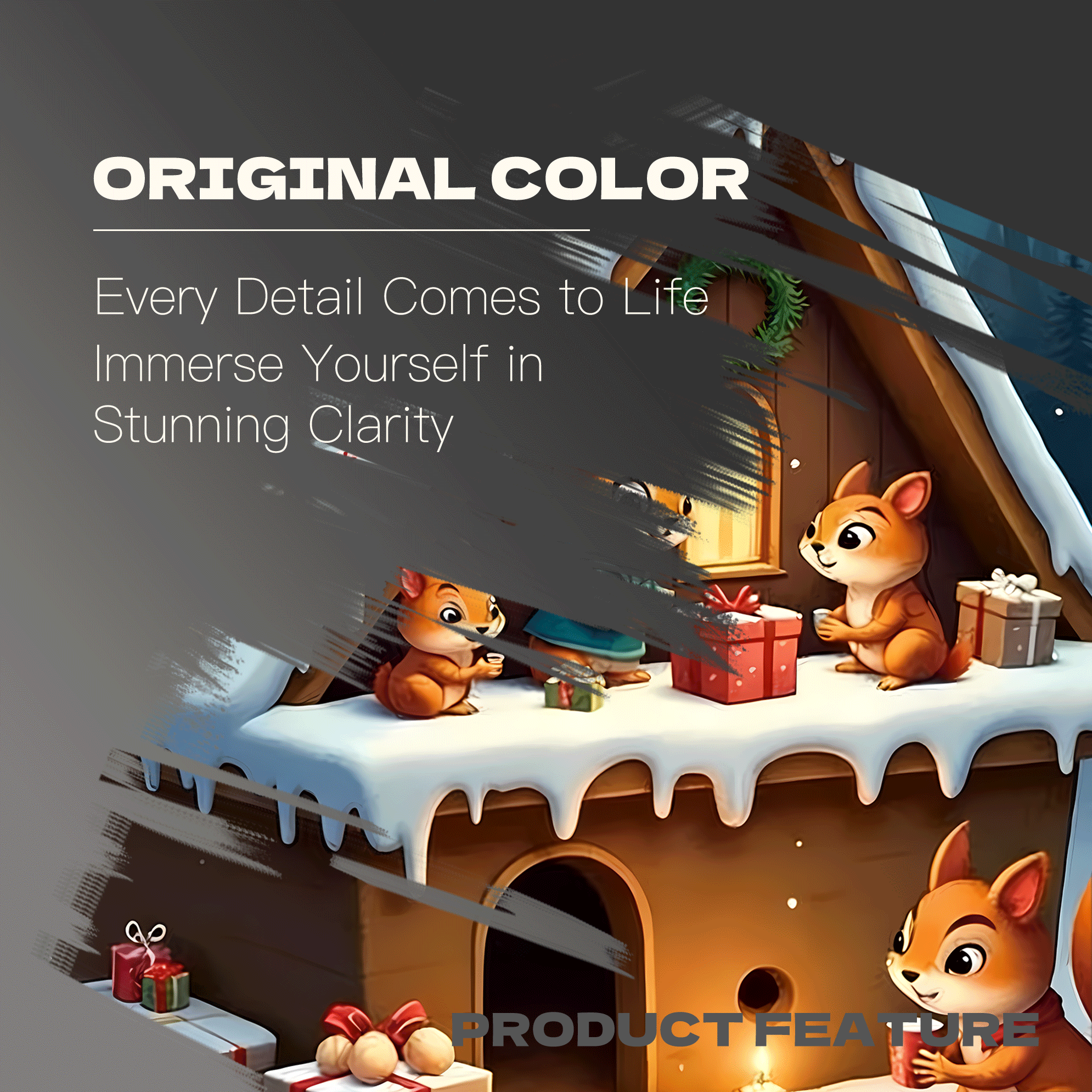 Squirrel Christmas Cottage 500pcs/1000pcs Jigsaw Puzzle, Scratch-Resistant, Interactive Family Game & Brain-Boosting DIY Decor, Perfect for Halloween, Christmas & New Year Gifts, Family Puzzle Game