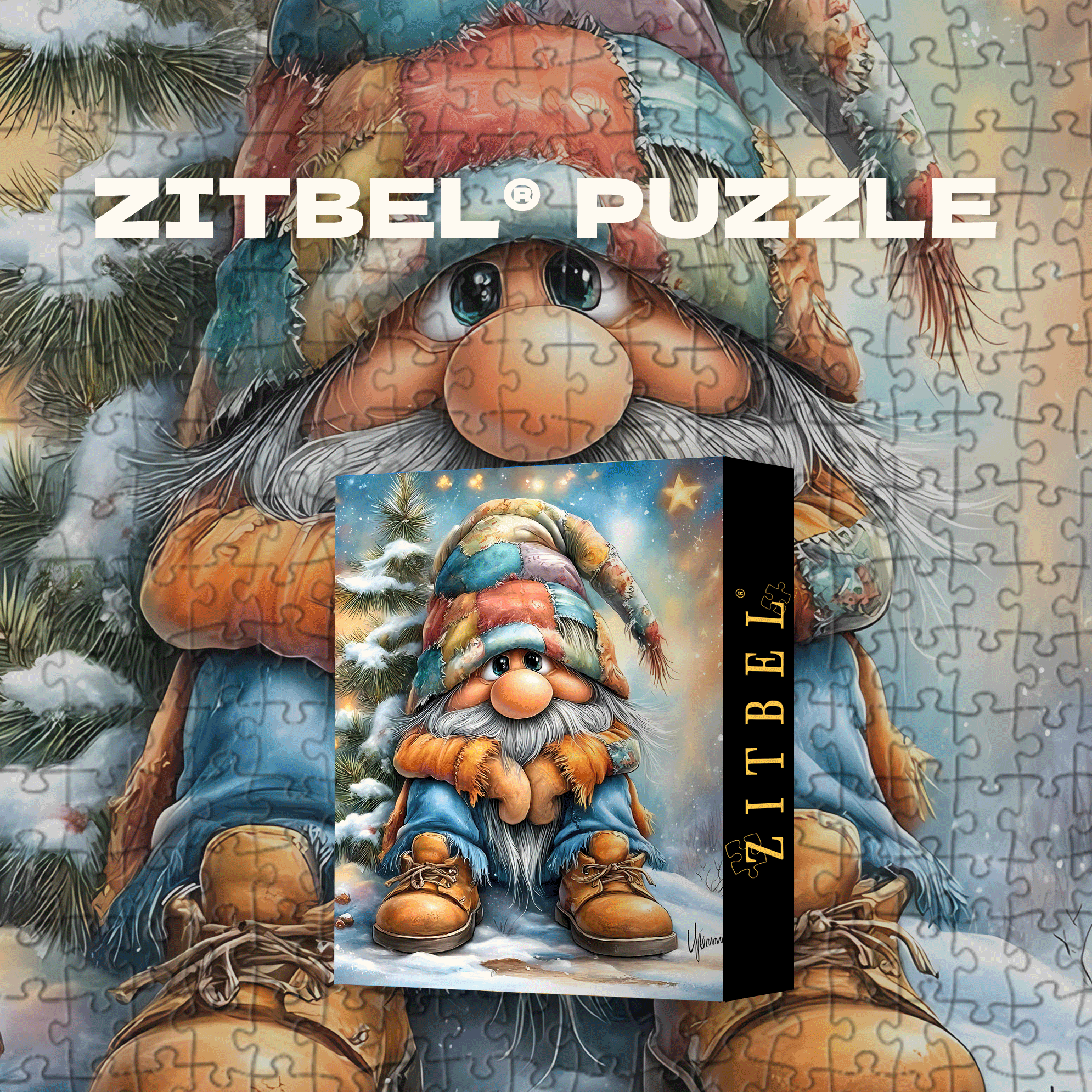 Christmas Gnome 500pcs/1000pcs Jigsaw Puzzle, Scratch-Resistant, Interactive Family Game & Brain-Boosting DIY Decor, Perfect for Halloween, Christmas & New Year Gifts, Family Puzzle Game