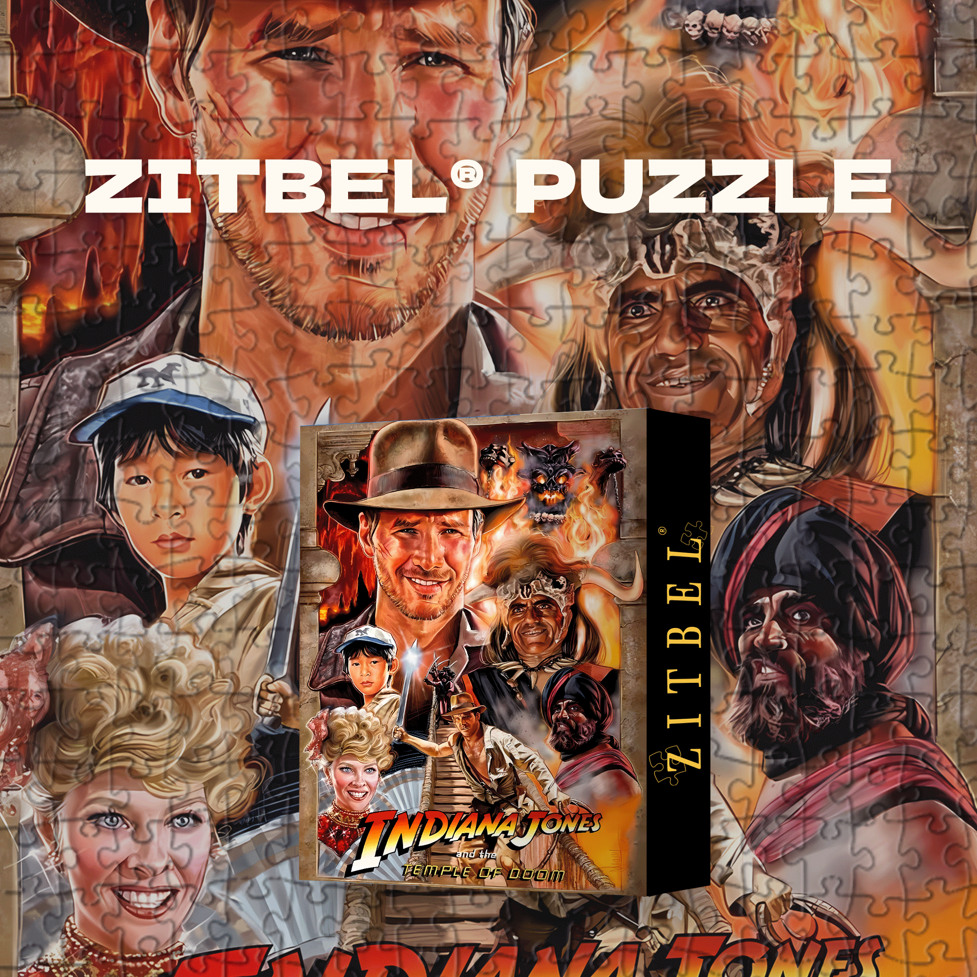 Indiana Jones 500pcs/1000pcs Jigsaw Puzzle, Scratch-Resistant, Interactive Family Game & Brain-Boosting DIY Decor, Perfect for Halloween, Christmas & New Year Gifts, Family Puzzle Game