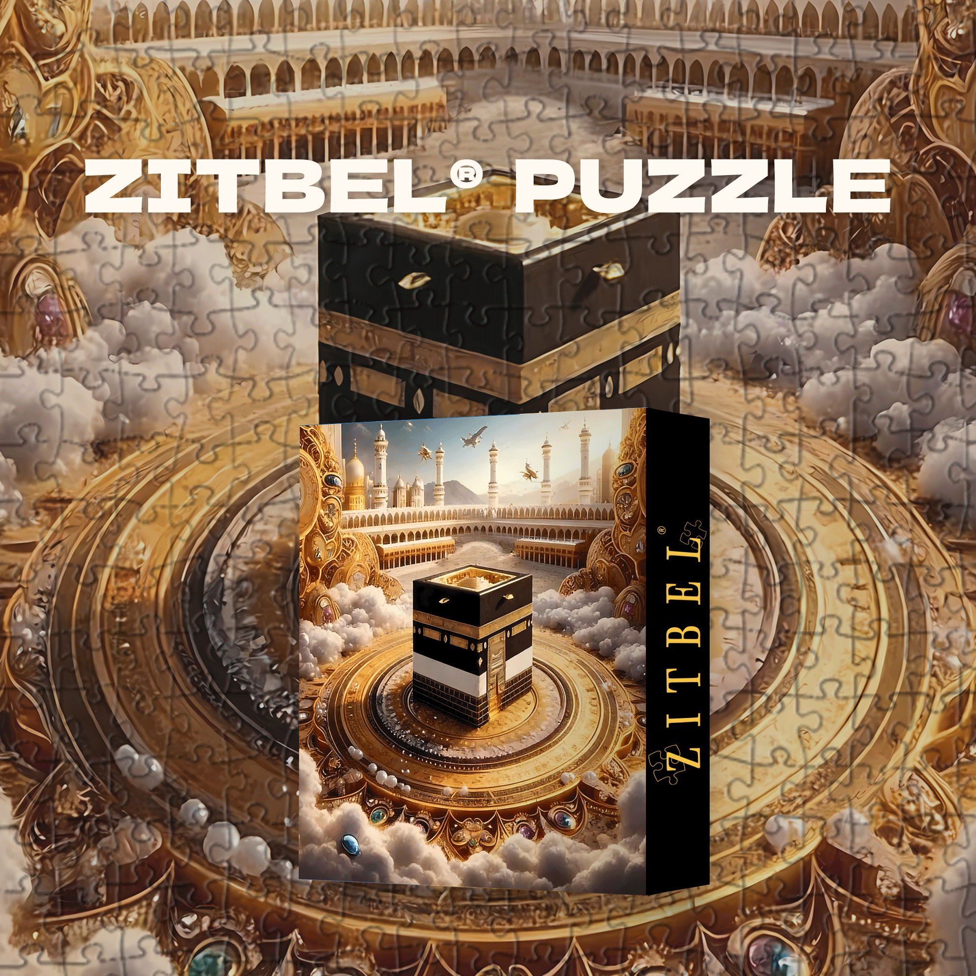 Mecca Kaaba 500pcs/1000pcs Jigsaw Puzzle, Scratch-Resistant, Interactive Family Game & Brain-Boosting DIY Decor, Perfect for Halloween, Christmas & New Year Gifts, Family Puzzle Game