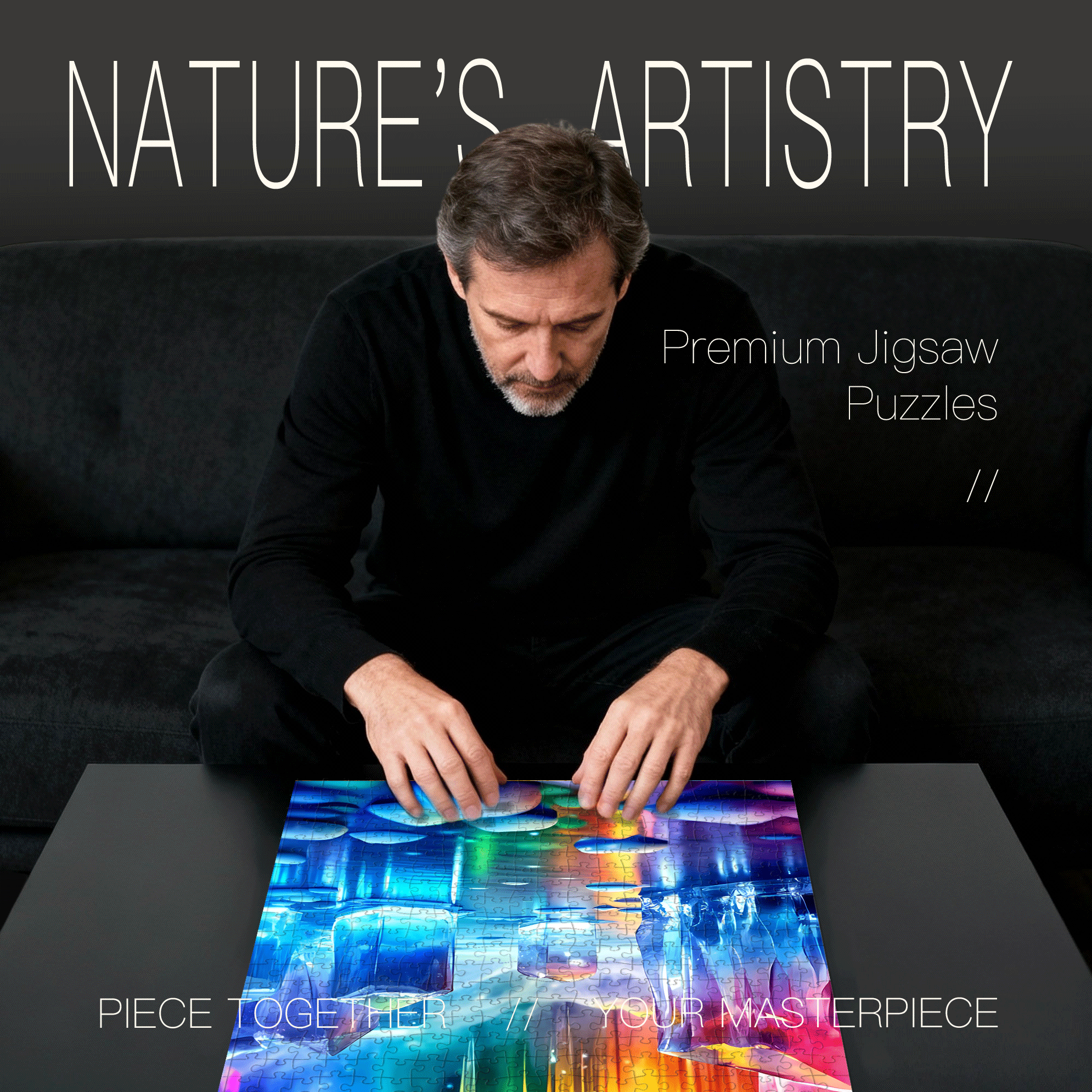 Northern Polar Region 500pcs/1000pcs Jigsaw Puzzle, Scratch-Resistant, Interactive Family Game & Brain-Boosting DIY Decor, Perfect for Halloween, Christmas & New Year Gifts, Family Puzzle Game