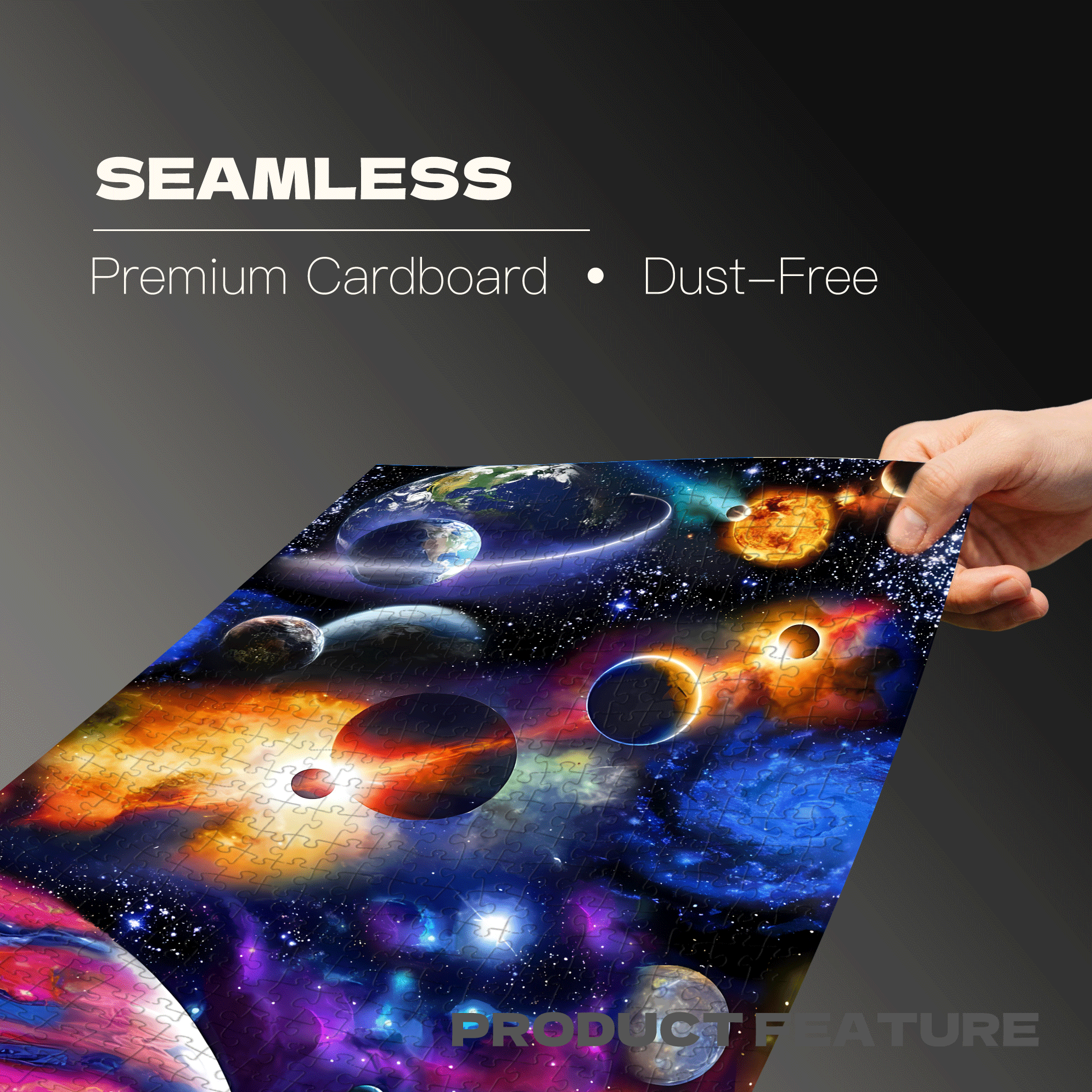 Outer Space 500pcs/1000pcs Jigsaw Puzzle, Scratch-Resistant, Interactive Family Game & Brain-Boosting DIY Decor, Perfect for Halloween, Christmas & New Year Gifts, Family Puzzle Game