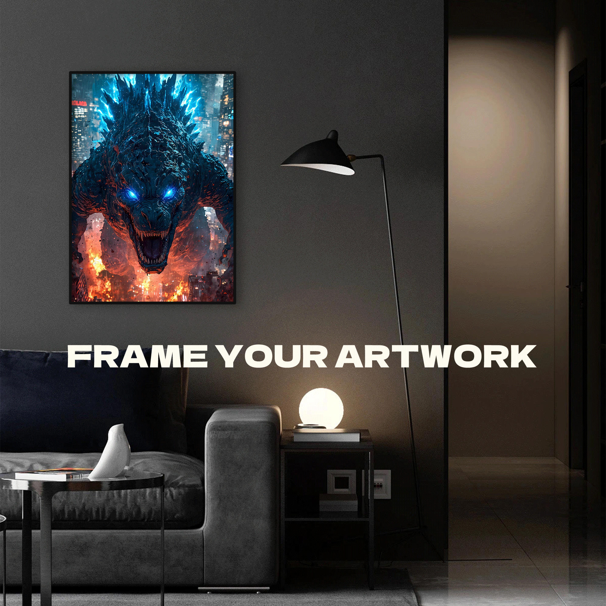 Raging Godzilla 500pcs/1000pcs Jigsaw Puzzle, Scratch-Resistant, Interactive Family Game & Brain-Boosting DIY Decor, Perfect for Halloween, Christmas & New Year Gifts, Family Puzzle Game