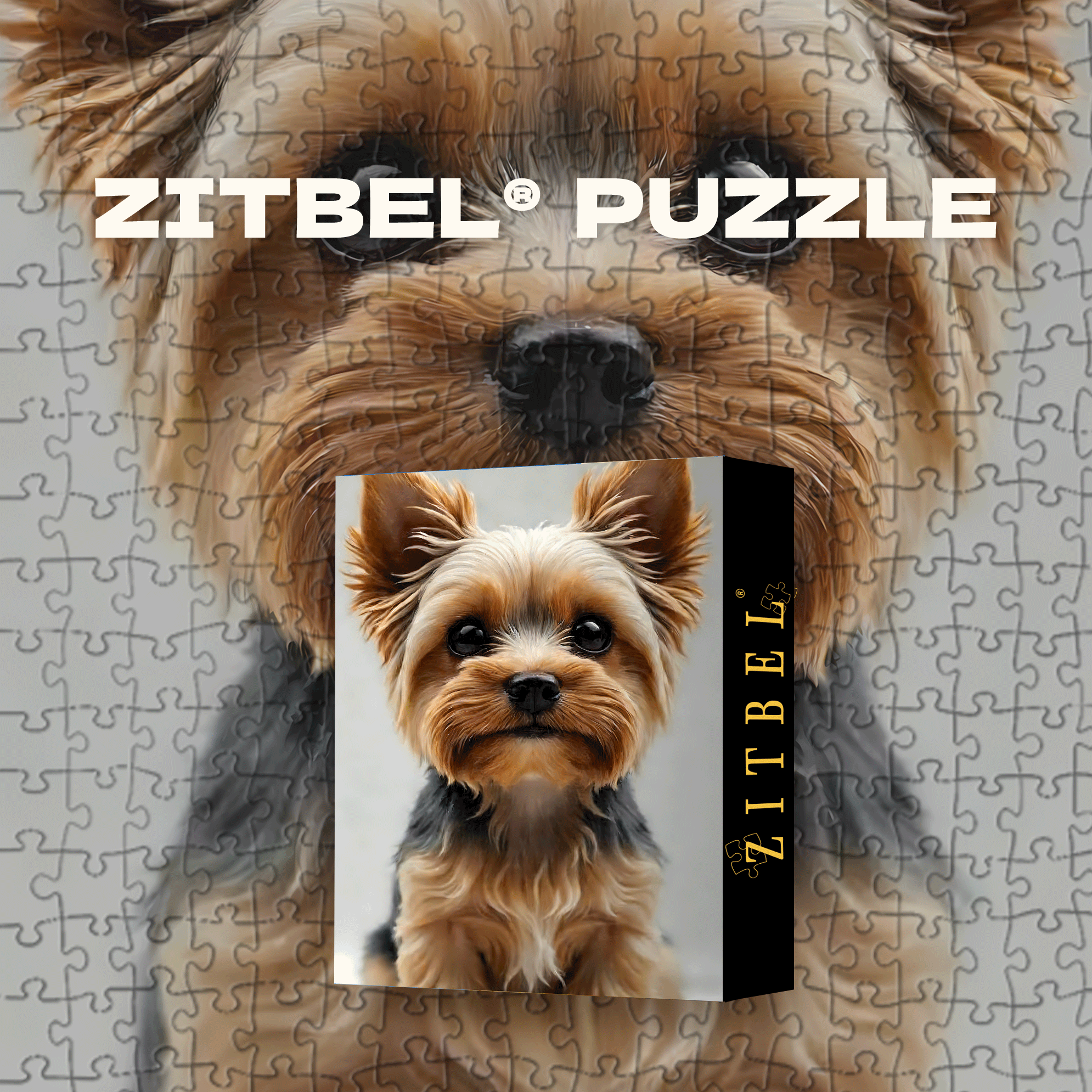 Soft Fur Yorkshire Terrier with Round Eyes 500pcs/1000pcs Jigsaw Puzzle, Scratch-Resistant, Interactive Family Game & Brain-Boosting DIY Decor, Perfect for Halloween, Christmas & New Year Gifts, Family Puzzle Game