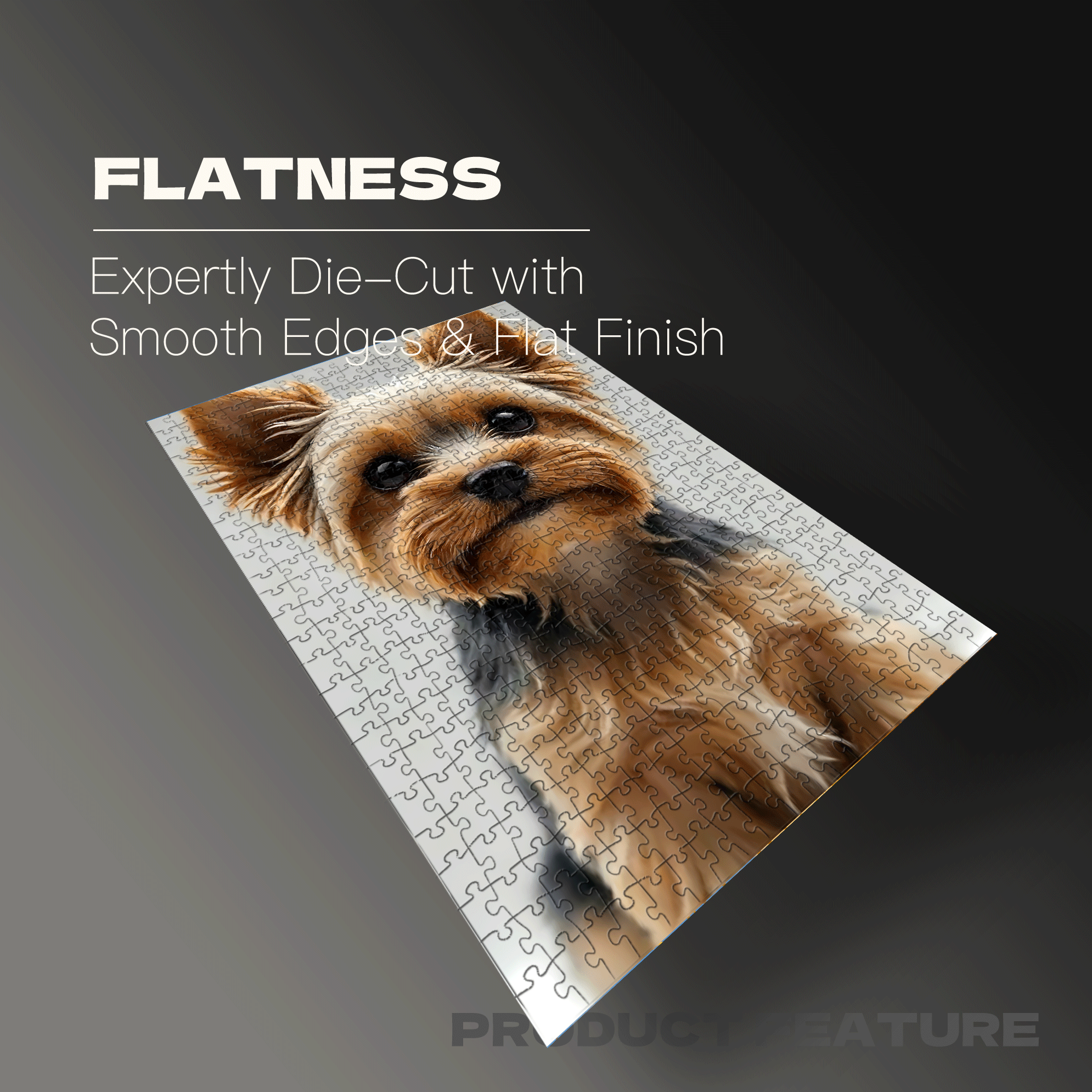 Soft Fur Yorkshire Terrier with Round Eyes 500pcs/1000pcs Jigsaw Puzzle, Scratch-Resistant, Interactive Family Game & Brain-Boosting DIY Decor, Perfect for Halloween, Christmas & New Year Gifts, Family Puzzle Game