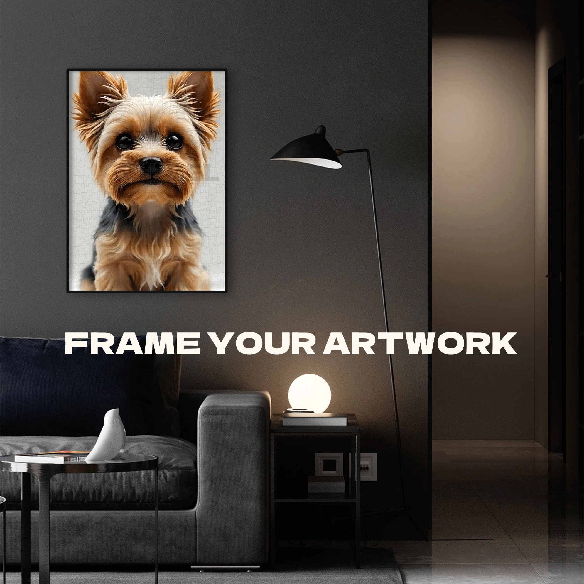 Soft Fur Yorkshire Terrier with Round Eyes 500pcs/1000pcs Jigsaw Puzzle, Scratch-Resistant, Interactive Family Game & Brain-Boosting DIY Decor, Perfect for Halloween, Christmas & New Year Gifts, Family Puzzle Game