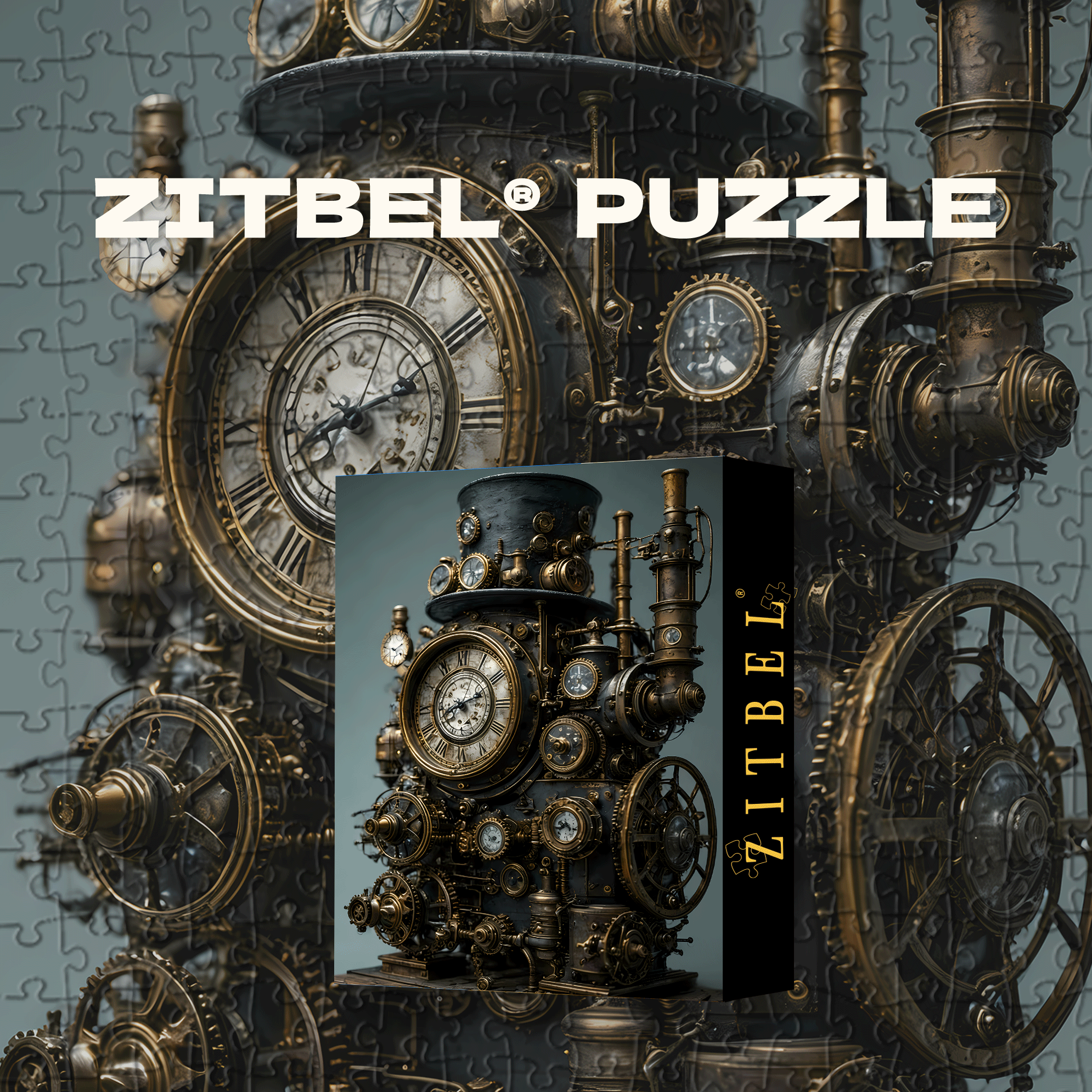 Steampunk Clockwork 500pcs/1000pcs Jigsaw Puzzle, Scratch-Resistant, Interactive Family Game & Brain-Boosting DIY Decor, Perfect for Halloween, Christmas & New Year Gifts, Family Puzzle Game