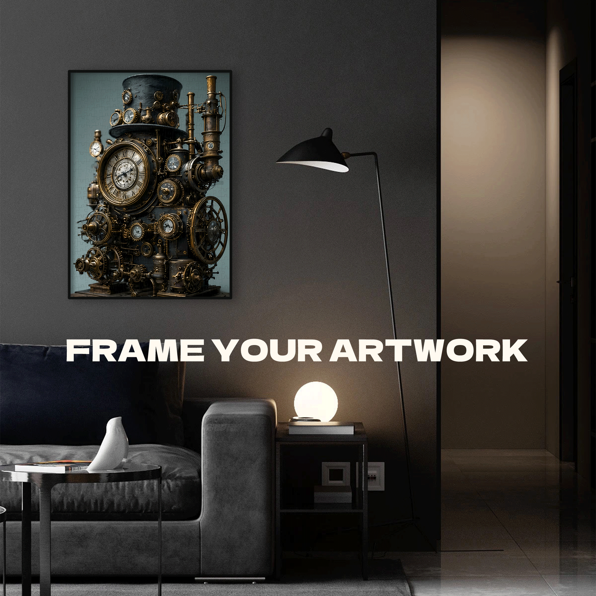 Steampunk Clockwork 500pcs/1000pcs Jigsaw Puzzle, Scratch-Resistant, Interactive Family Game & Brain-Boosting DIY Decor, Perfect for Halloween, Christmas & New Year Gifts, Family Puzzle Game