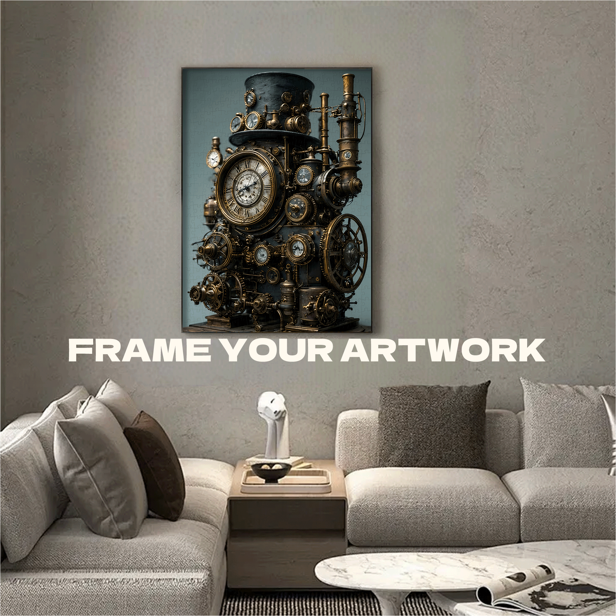 Steampunk Clockwork 500pcs/1000pcs Jigsaw Puzzle, Scratch-Resistant, Interactive Family Game & Brain-Boosting DIY Decor, Perfect for Halloween, Christmas & New Year Gifts, Family Puzzle Game