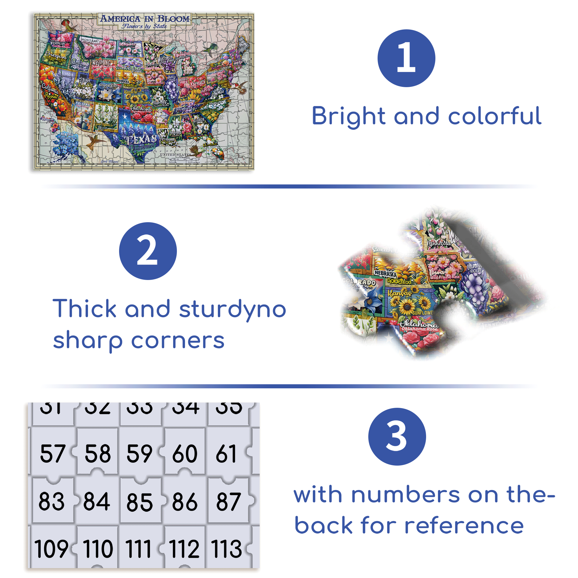 America In Bloom 500pcs/1000pcs Jigsaw Puzzle, Scratch-Resistant, Interactive Family Game & Brain-Boosting DIY Decor, Perfect for Halloween, Christmas & New Year Gifts, Family Puzzle Game