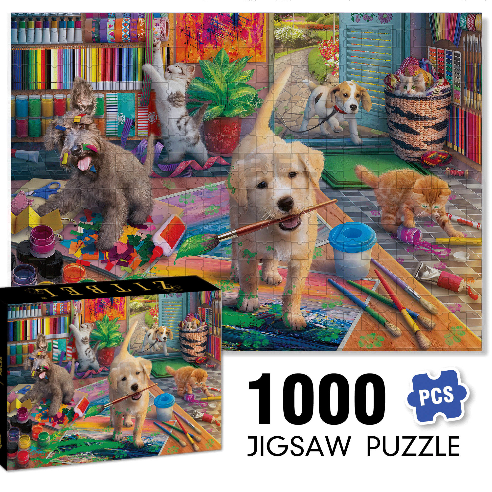 Art Studio Pranksters 500pcs/1000pcs Jigsaw Puzzle, Scratch-Resistant, Interactive Family Game & Brain-Boosting DIY Decor, Perfect for Halloween, Christmas & New Year Gifts, Family Puzzle Game