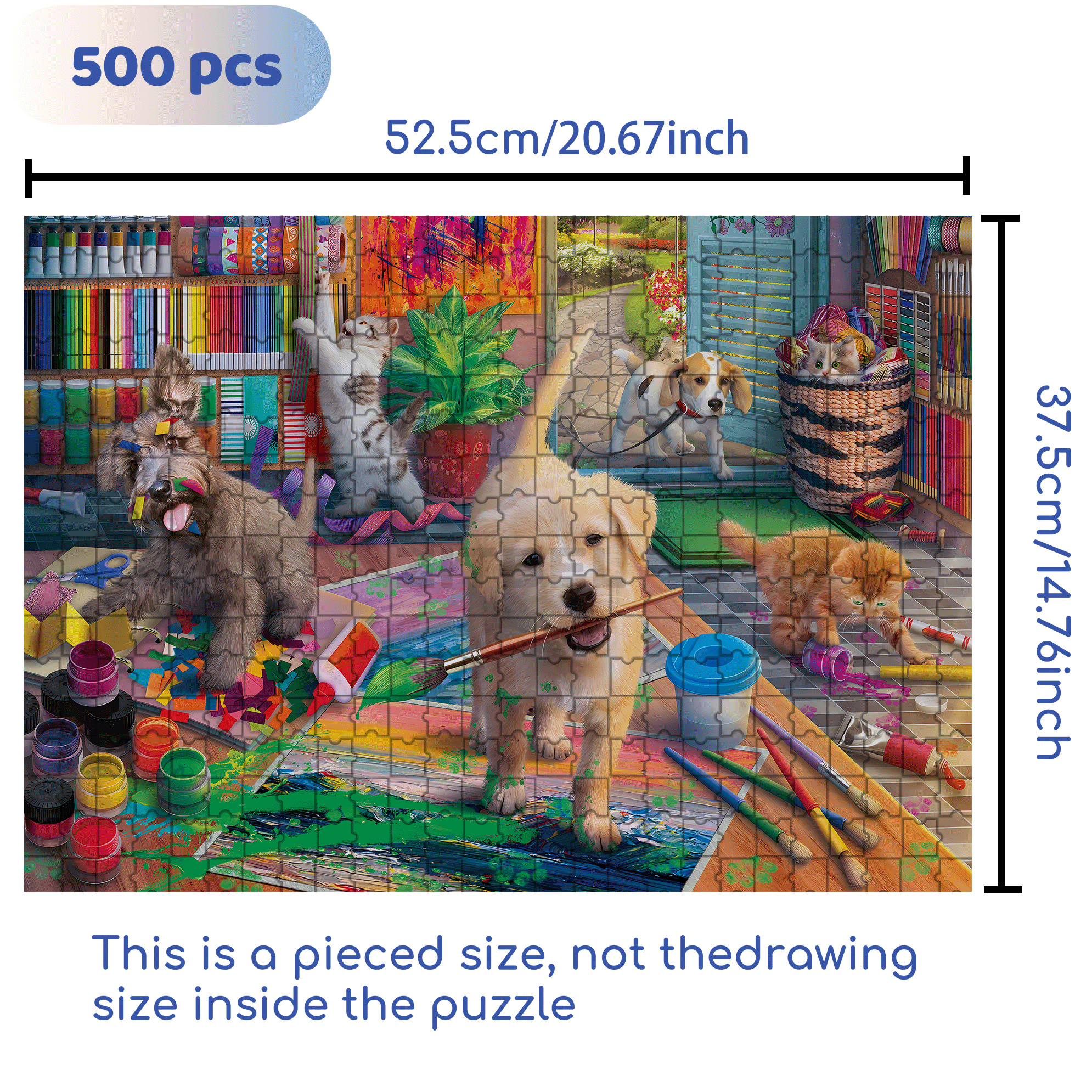 Art Studio Pranksters 500pcs/1000pcs Jigsaw Puzzle, Scratch-Resistant, Interactive Family Game & Brain-Boosting DIY Decor, Perfect for Halloween, Christmas & New Year Gifts, Family Puzzle Game