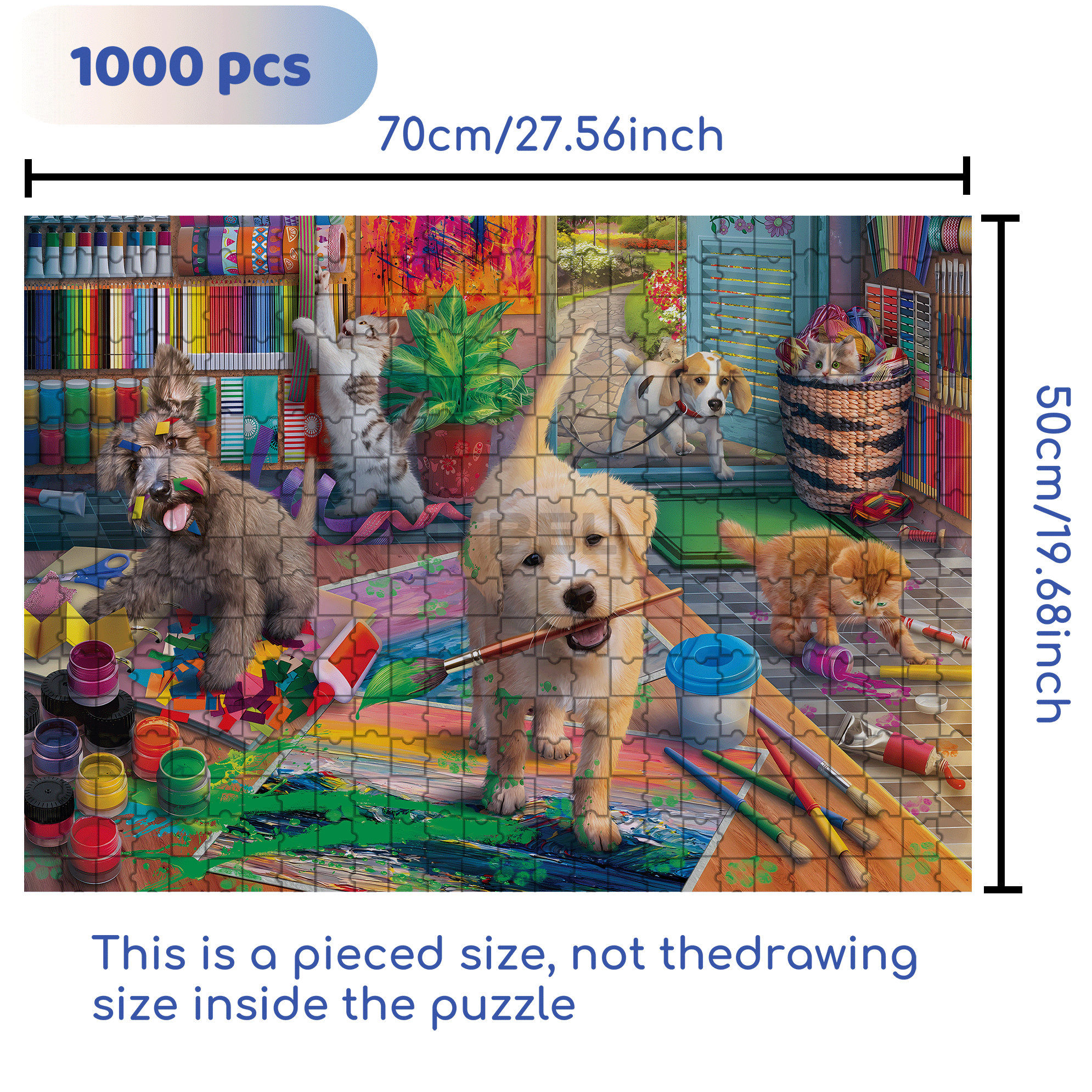 Art Studio Pranksters 500pcs/1000pcs Jigsaw Puzzle, Scratch-Resistant, Interactive Family Game & Brain-Boosting DIY Decor, Perfect for Halloween, Christmas & New Year Gifts, Family Puzzle Game
