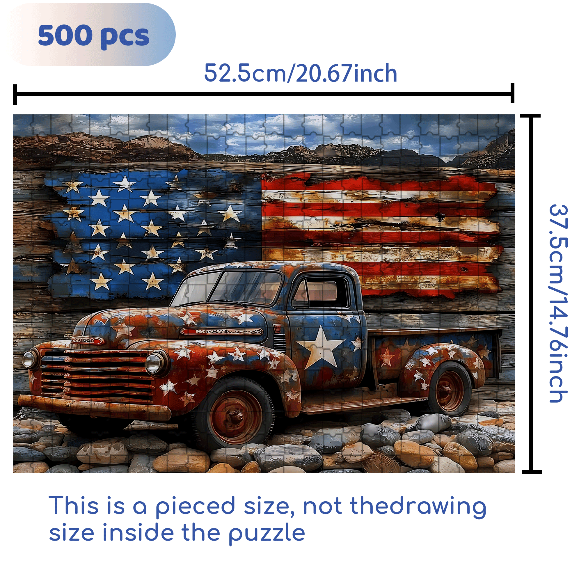 Classic Cars 500pcs/1000pcs Jigsaw Puzzle, Scratch-Resistant, Interactive Family Game & Brain-Boosting DIY Decor, Perfect for Halloween, Christmas & New Year Gifts, Family Puzzle Game