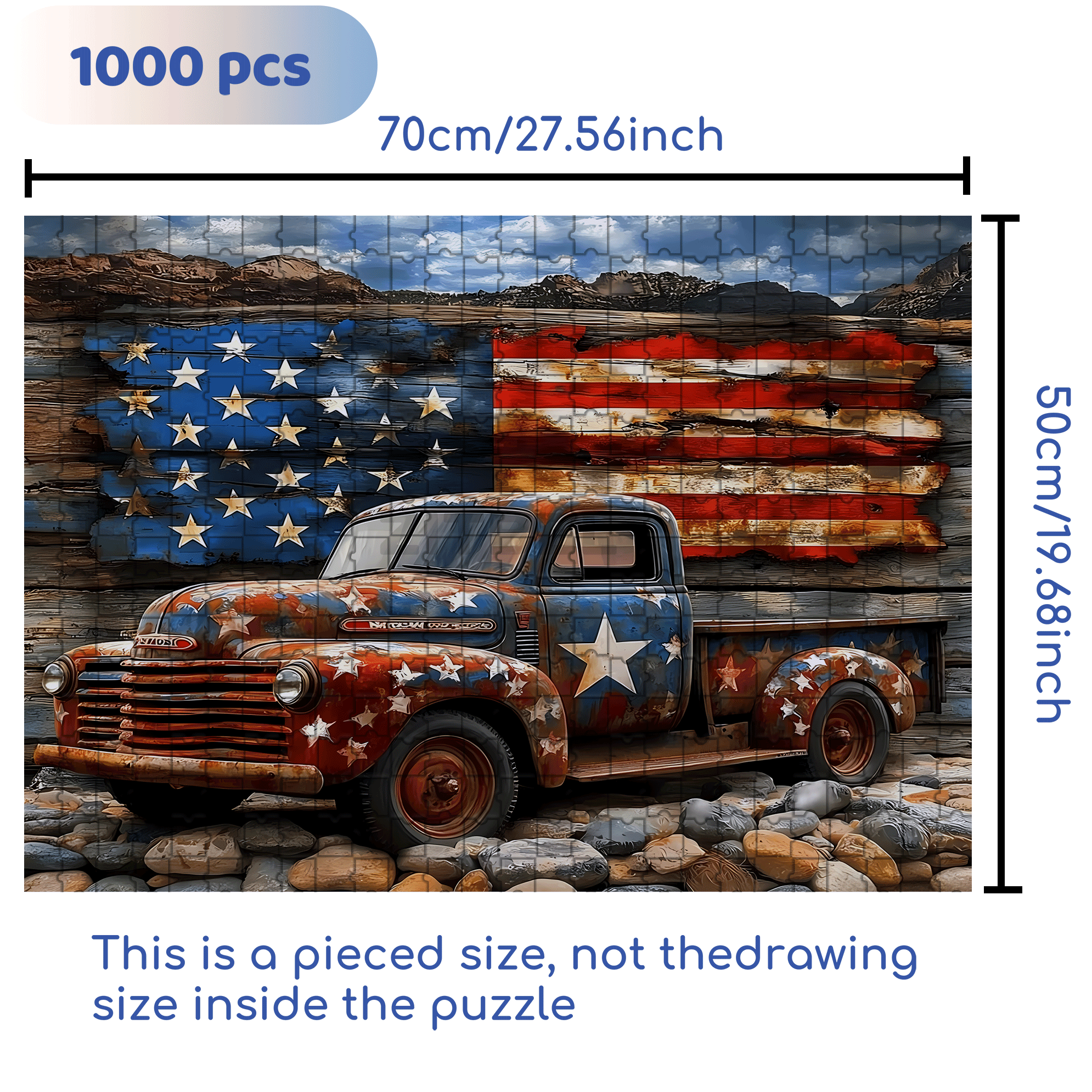 Classic Cars 500pcs/1000pcs Jigsaw Puzzle, Scratch-Resistant, Interactive Family Game & Brain-Boosting DIY Decor, Perfect for Halloween, Christmas & New Year Gifts, Family Puzzle Game