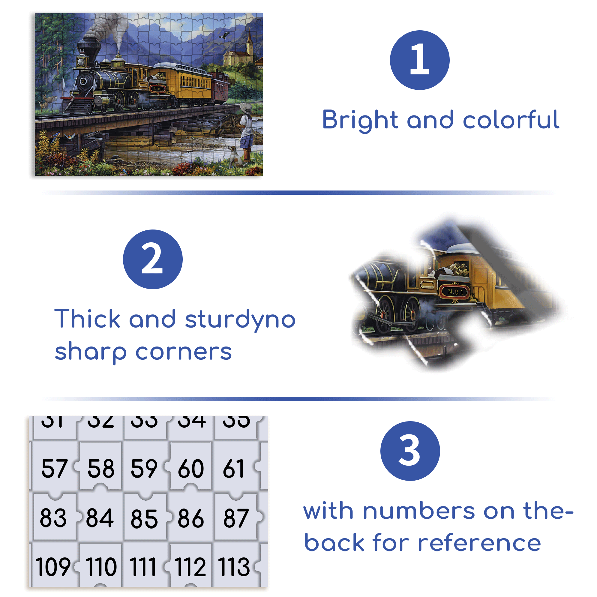 Countryside Vintage Train 500pcs/1000pcs Jigsaw Puzzle, Scratch-Resistant, Interactive Family Game & Brain-Boosting DIY Decor, Perfect for Halloween, Christmas & New Year Gifts, Family Puzzle Game