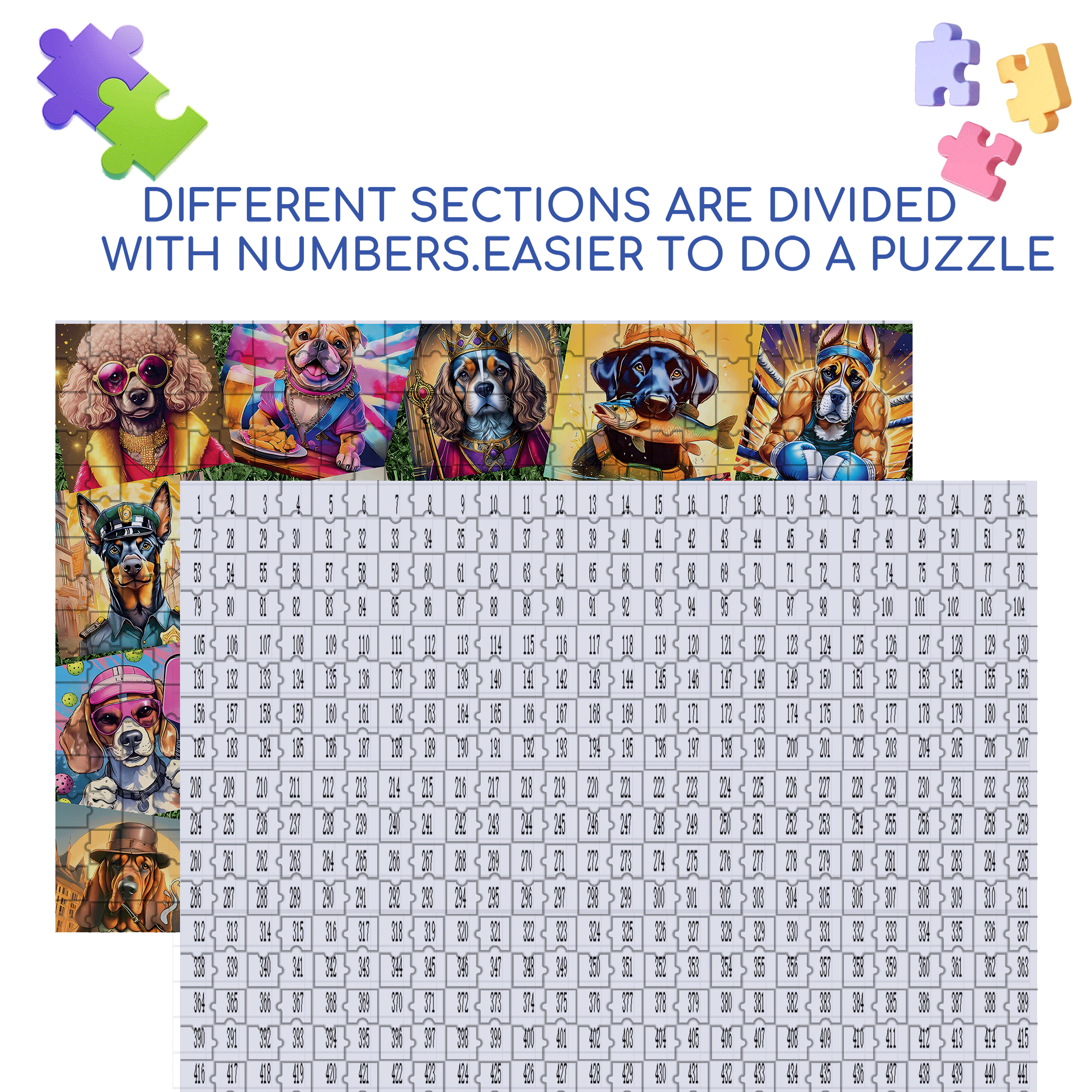 Dog Costume Show 500pcs/1000pcs Jigsaw Puzzle, Scratch-Resistant, Interactive Family Game & Brain-Boosting DIY Decor, Perfect for Halloween, Christmas & New Year Gifts, Family Puzzle Game
