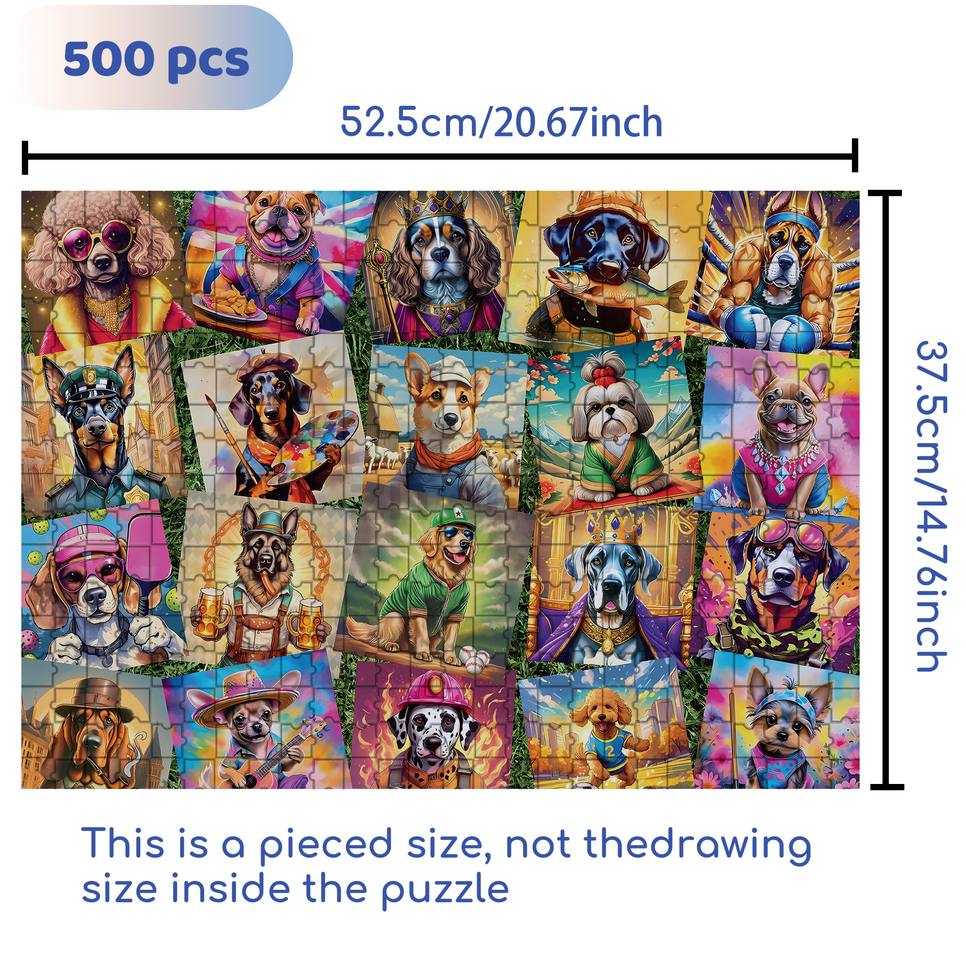 Dog Costume Show 500pcs/1000pcs Jigsaw Puzzle, Scratch-Resistant, Interactive Family Game & Brain-Boosting DIY Decor, Perfect for Halloween, Christmas & New Year Gifts, Family Puzzle Game