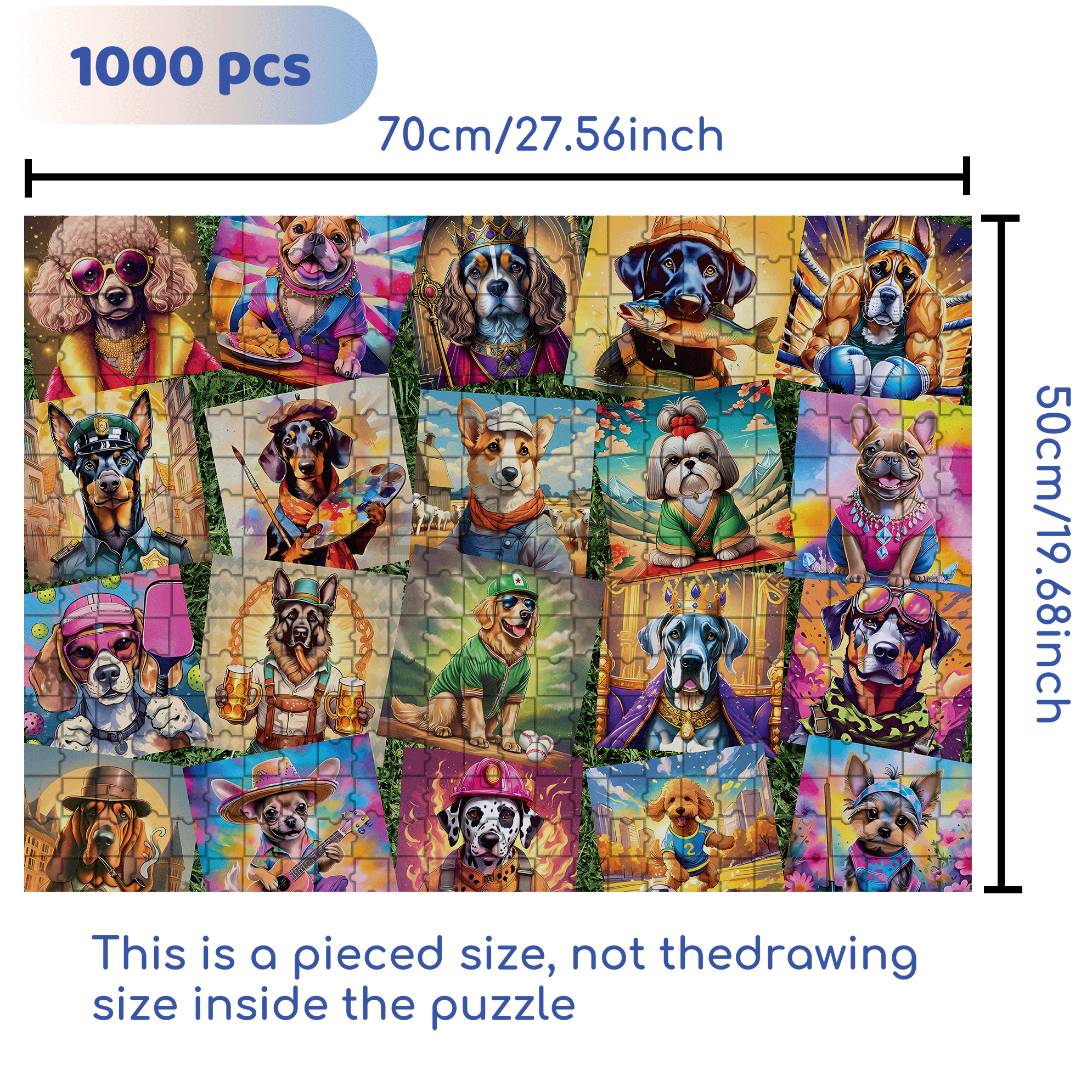 Dog Costume Show 500pcs/1000pcs Jigsaw Puzzle, Scratch-Resistant, Interactive Family Game & Brain-Boosting DIY Decor, Perfect for Halloween, Christmas & New Year Gifts, Family Puzzle Game