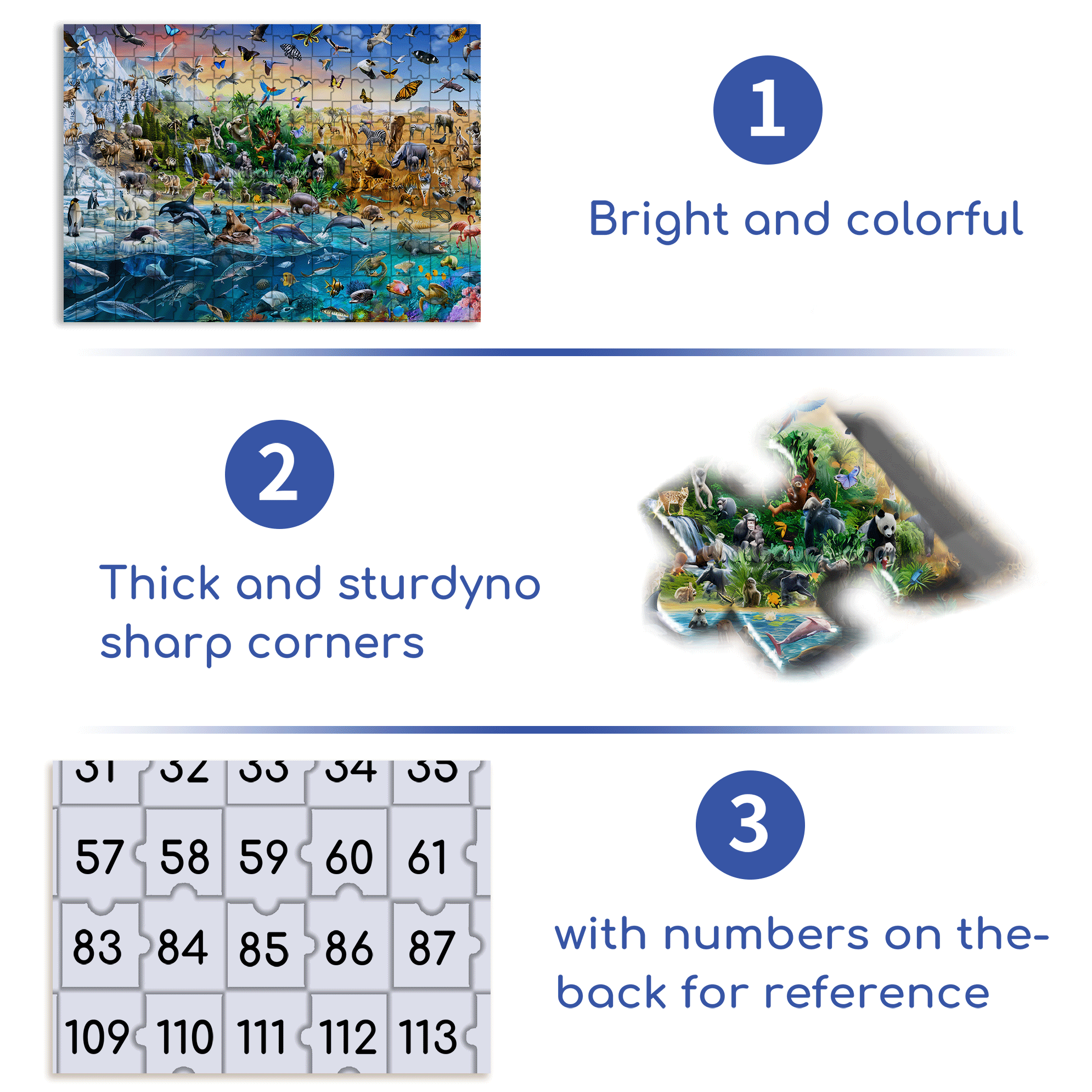 Endangered Species Kids Animal Wallpaper 500pcs/1000pcs Jigsaw Puzzle, Scratch-Resistant, Interactive Family Game & Brain-Boosting DIY Decor, Perfect for Halloween, Christmas & New Year Gifts, Family Puzzle Game