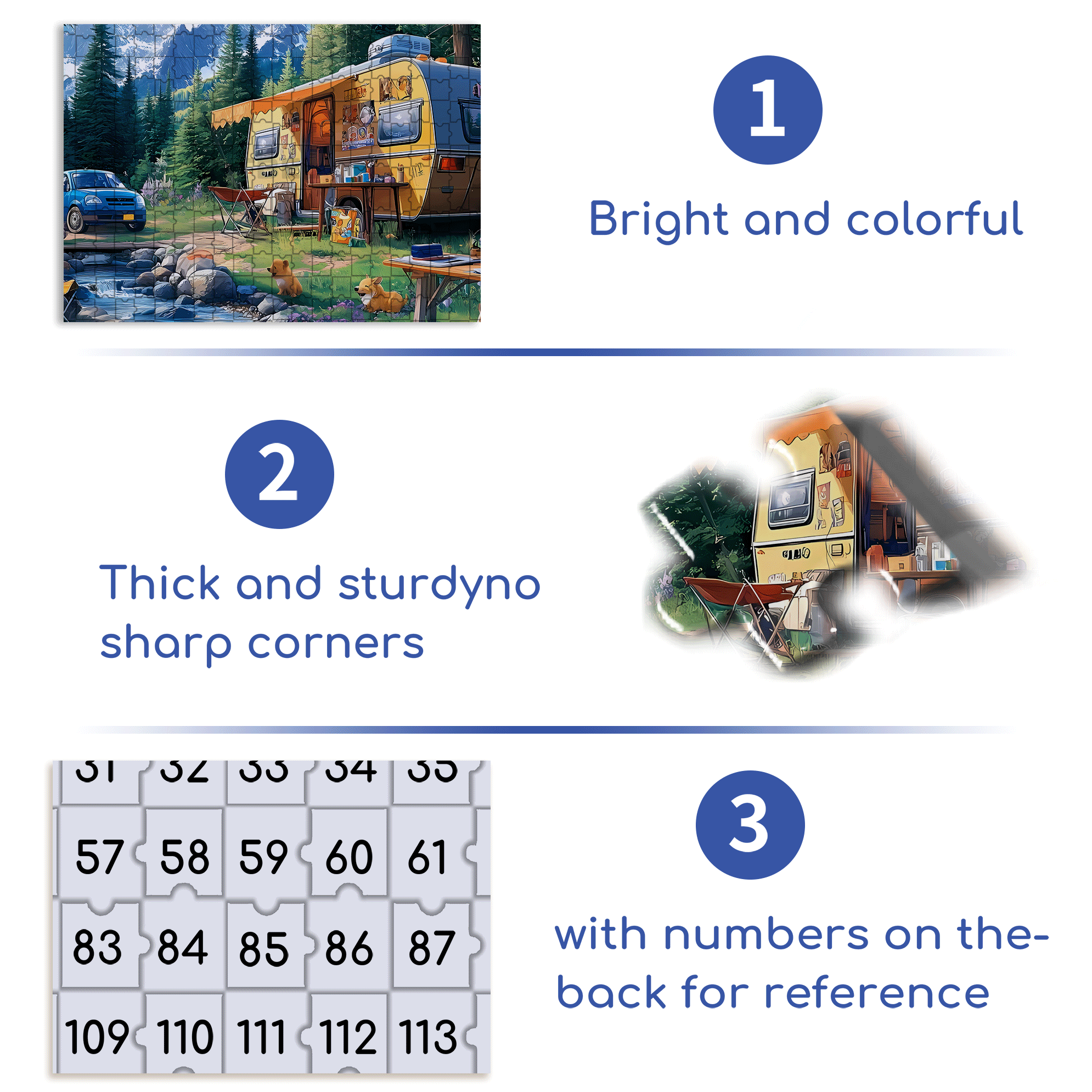 Family Camping 500pcs/1000pcs Jigsaw Puzzle, Scratch-Resistant, Interactive Family Game & Brain-Boosting DIY Decor, Perfect for Halloween, Christmas & New Year Gifts, Family Puzzle Game