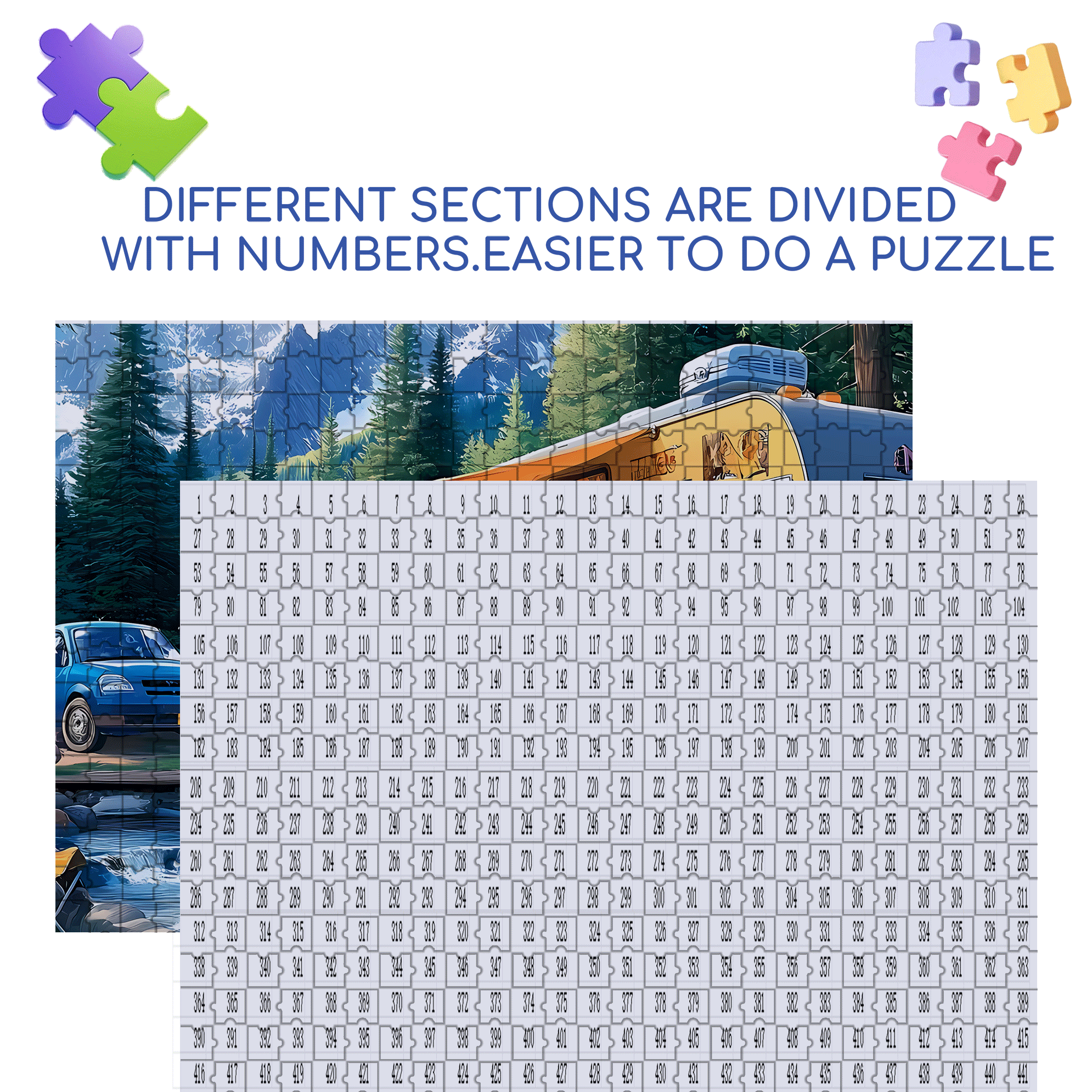 Family Camping 500pcs/1000pcs Jigsaw Puzzle, Scratch-Resistant, Interactive Family Game & Brain-Boosting DIY Decor, Perfect for Halloween, Christmas & New Year Gifts, Family Puzzle Game